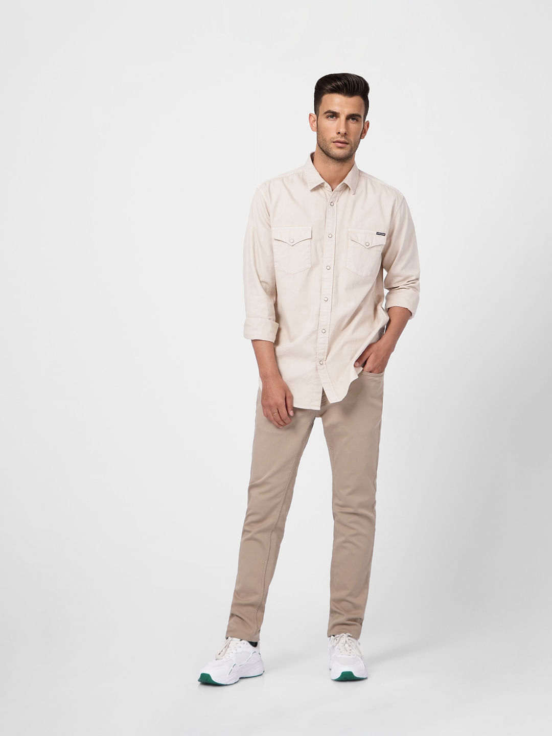 Cream Full Sleeves Shirt