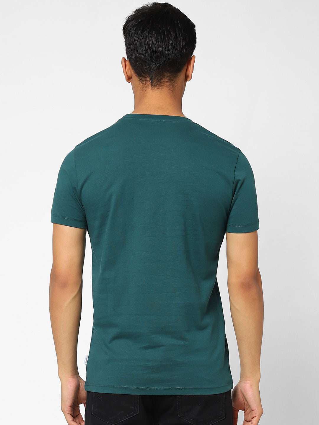 Dark Green Graphic Print Crew Neck T-shirt