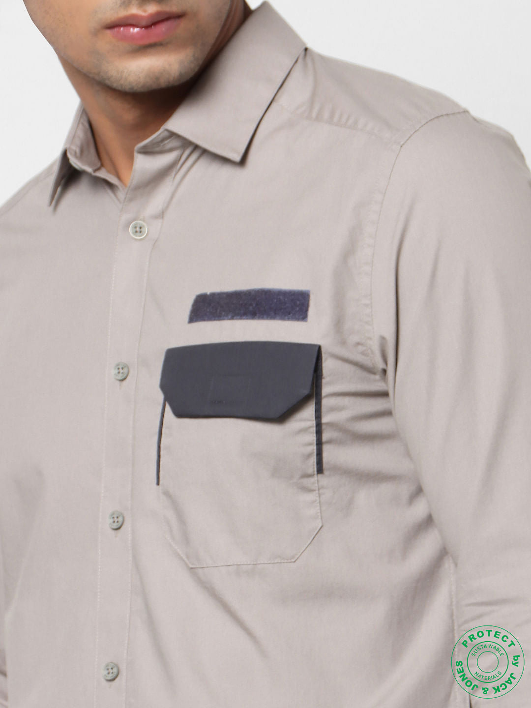 Beige Graphic Print Full Sleeves Shirt
