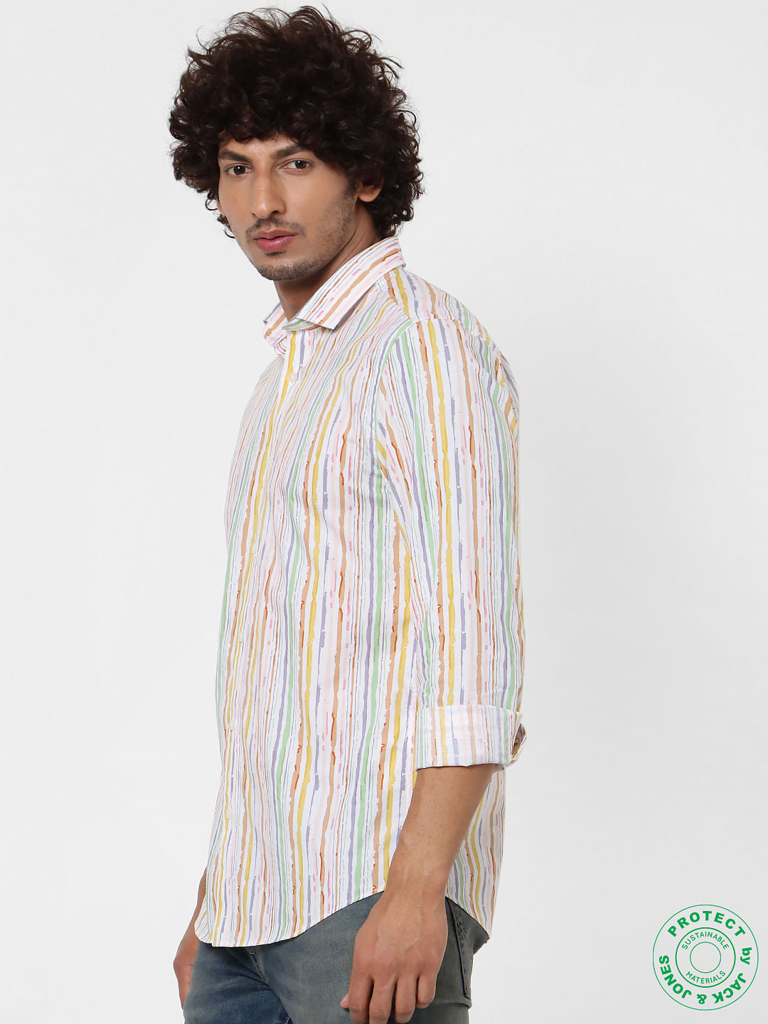 Multi-coloured Full Sleeves Striped Shirt