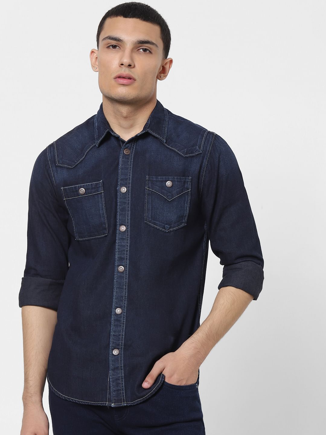 Blue Full Sleeves Denim Shirt