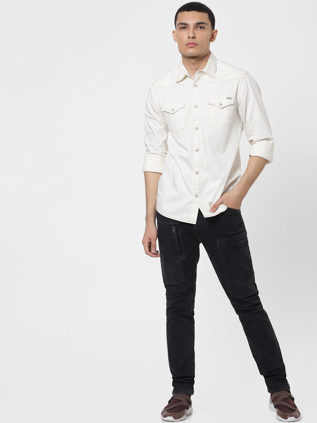White Full Sleeves Shirt