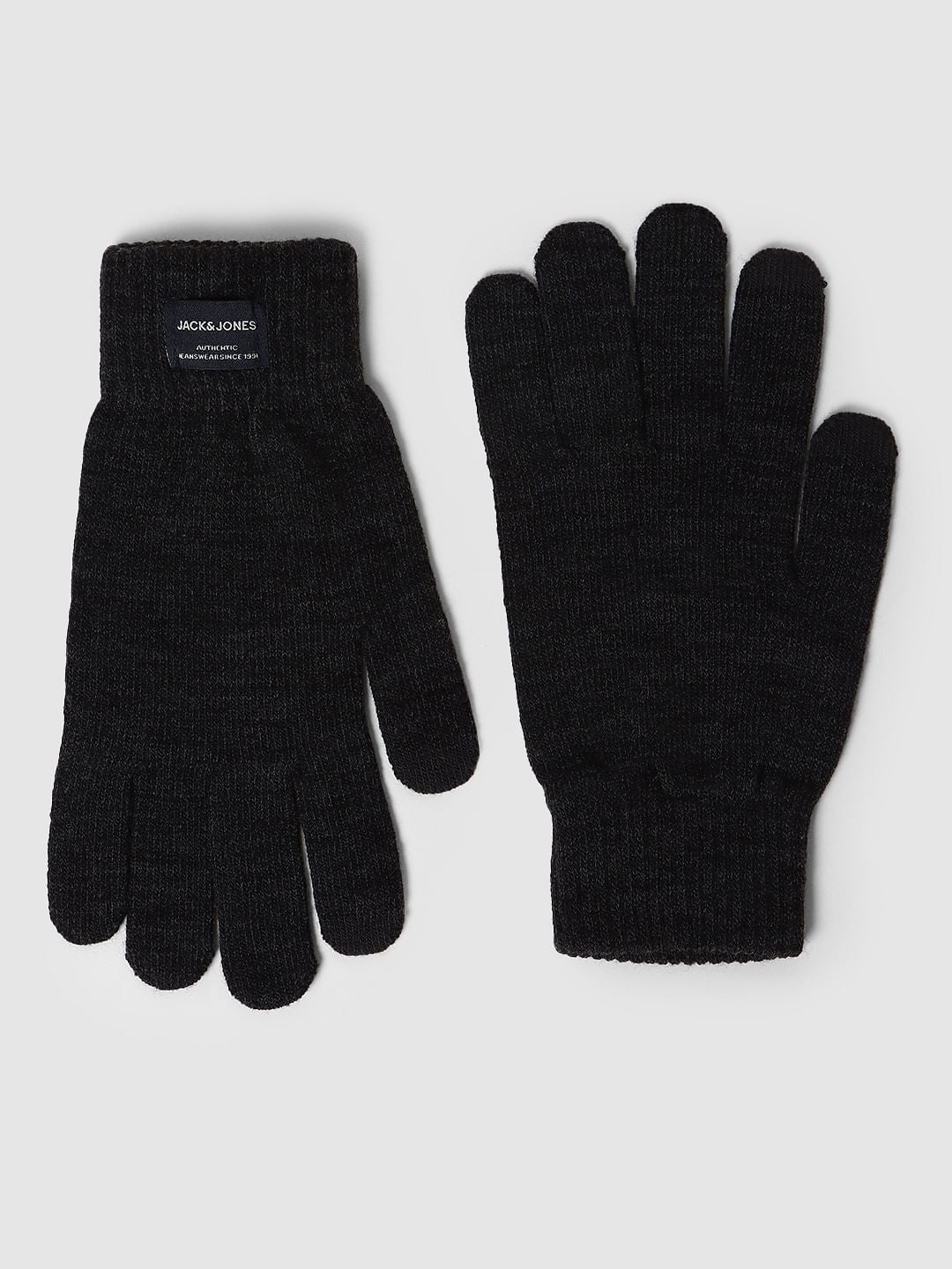 Dark Grey Knit Gloves
