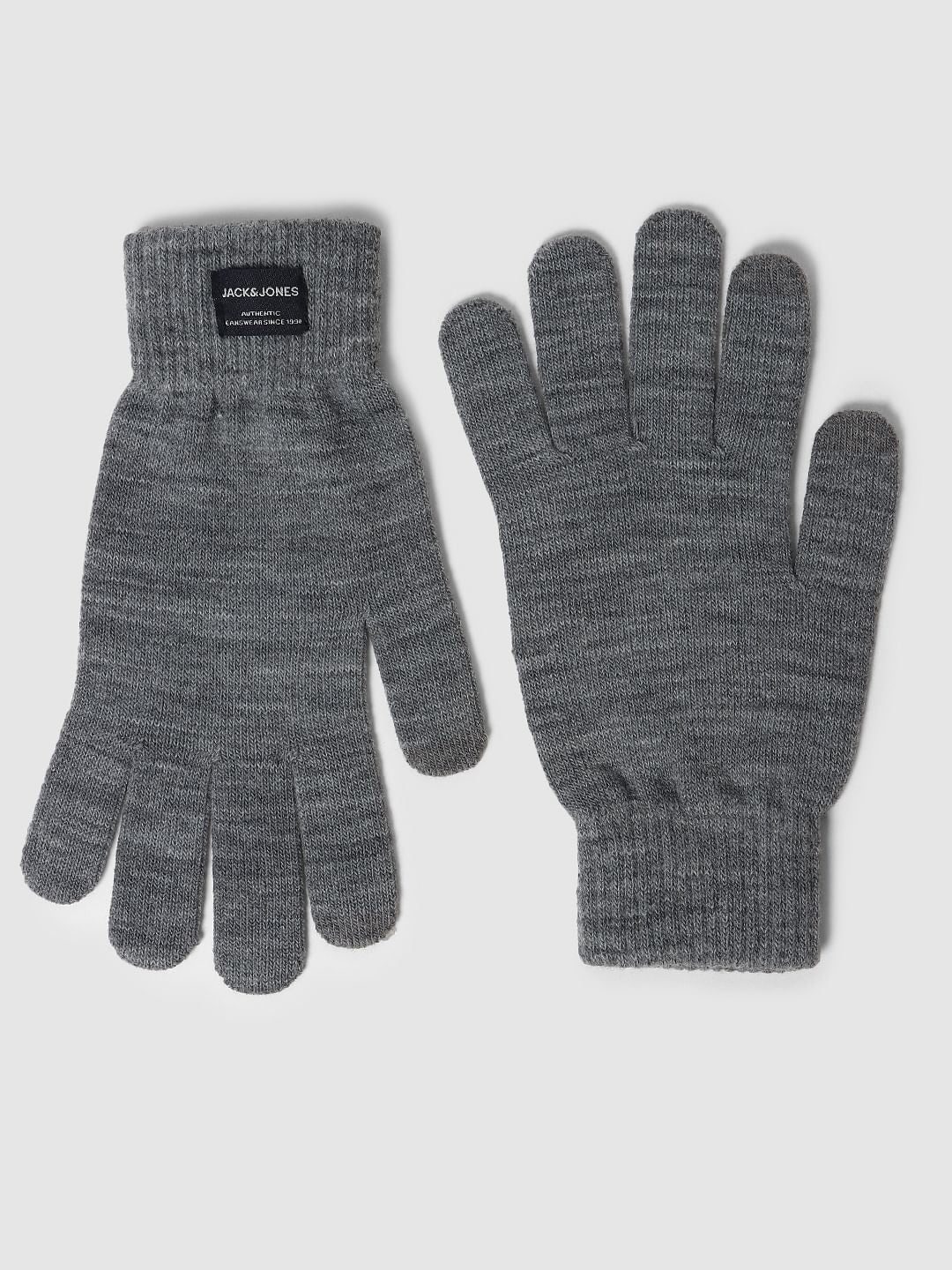 Grey Knit Gloves