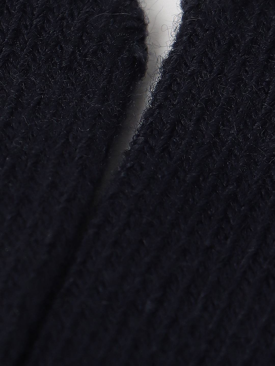 Navy Blue Knit Gloves