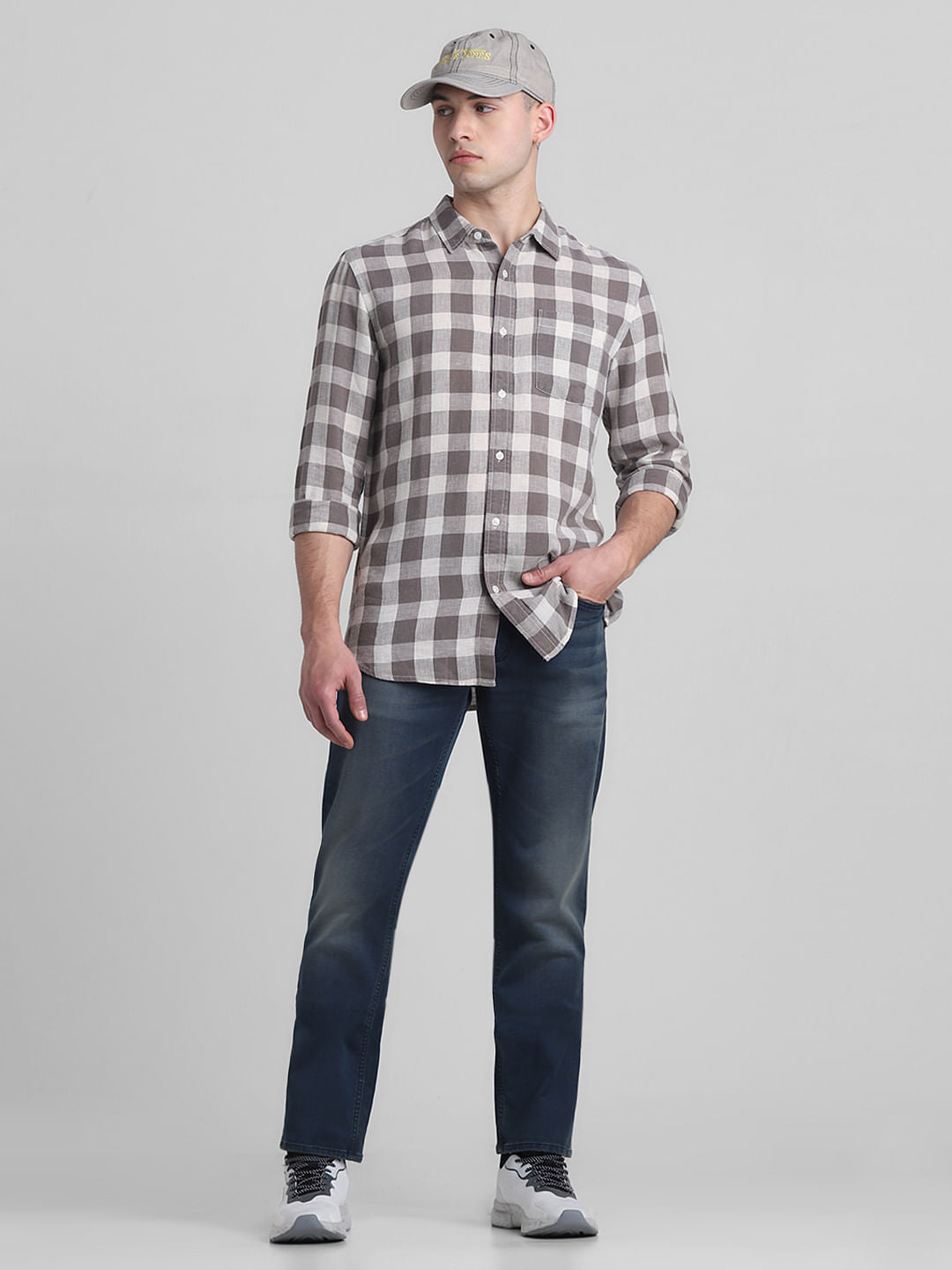 Dark Blue Mid Rise Clark Regular Fit Jeans