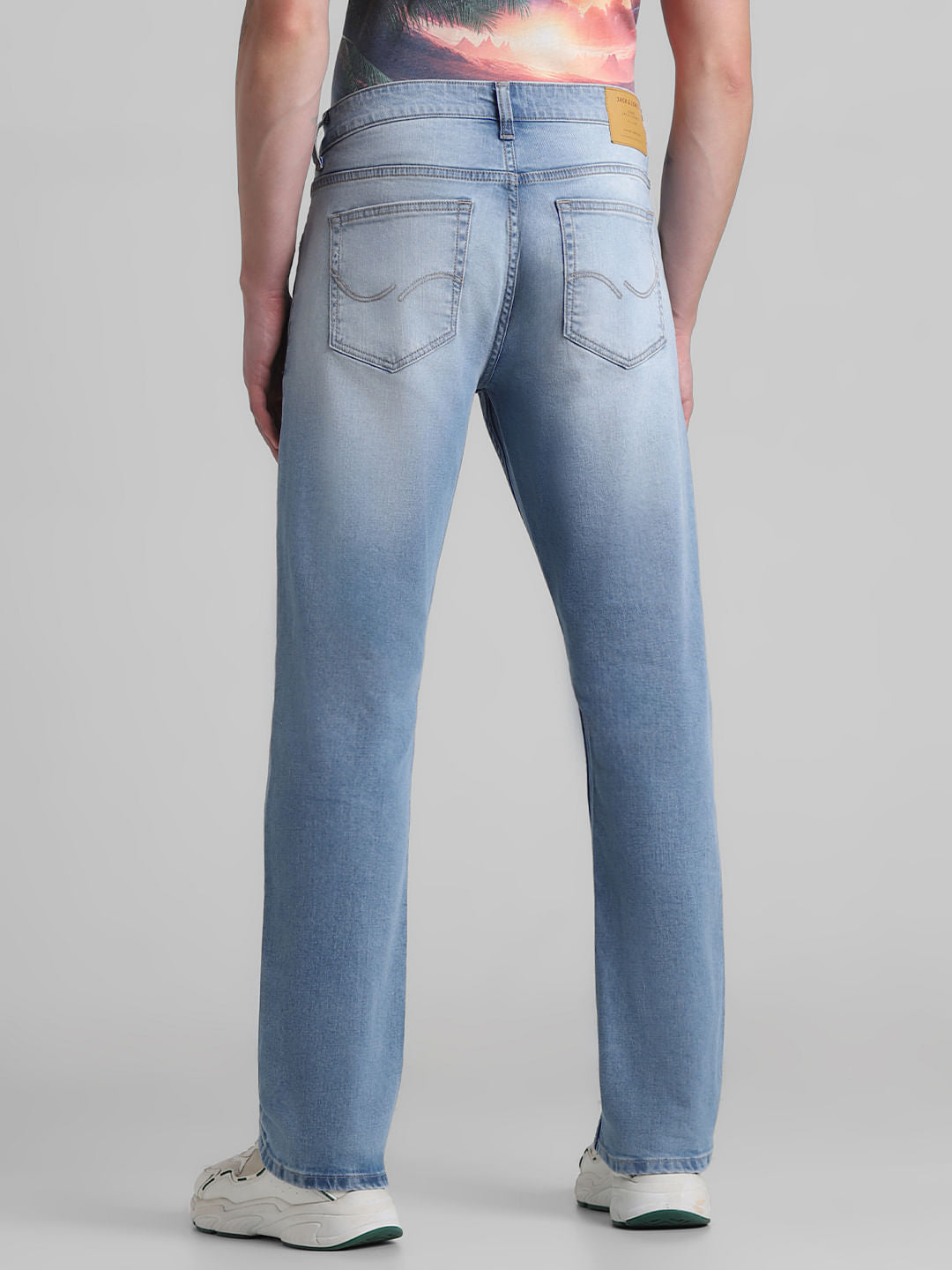 Light Blue Mid Rise Clark Regular Fit Jeans