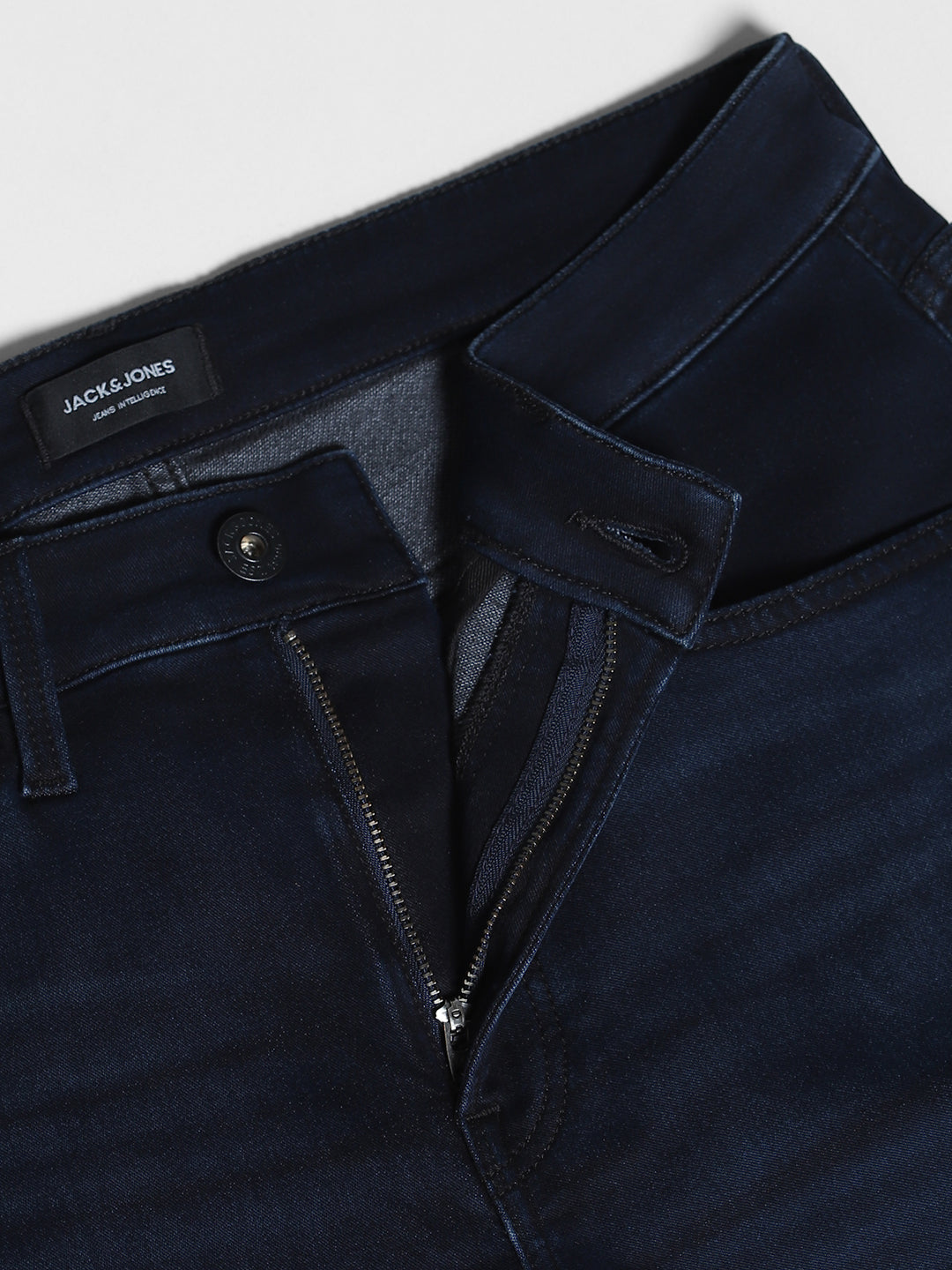 Men's Dark Blue Bootcut Jeans With High Rise