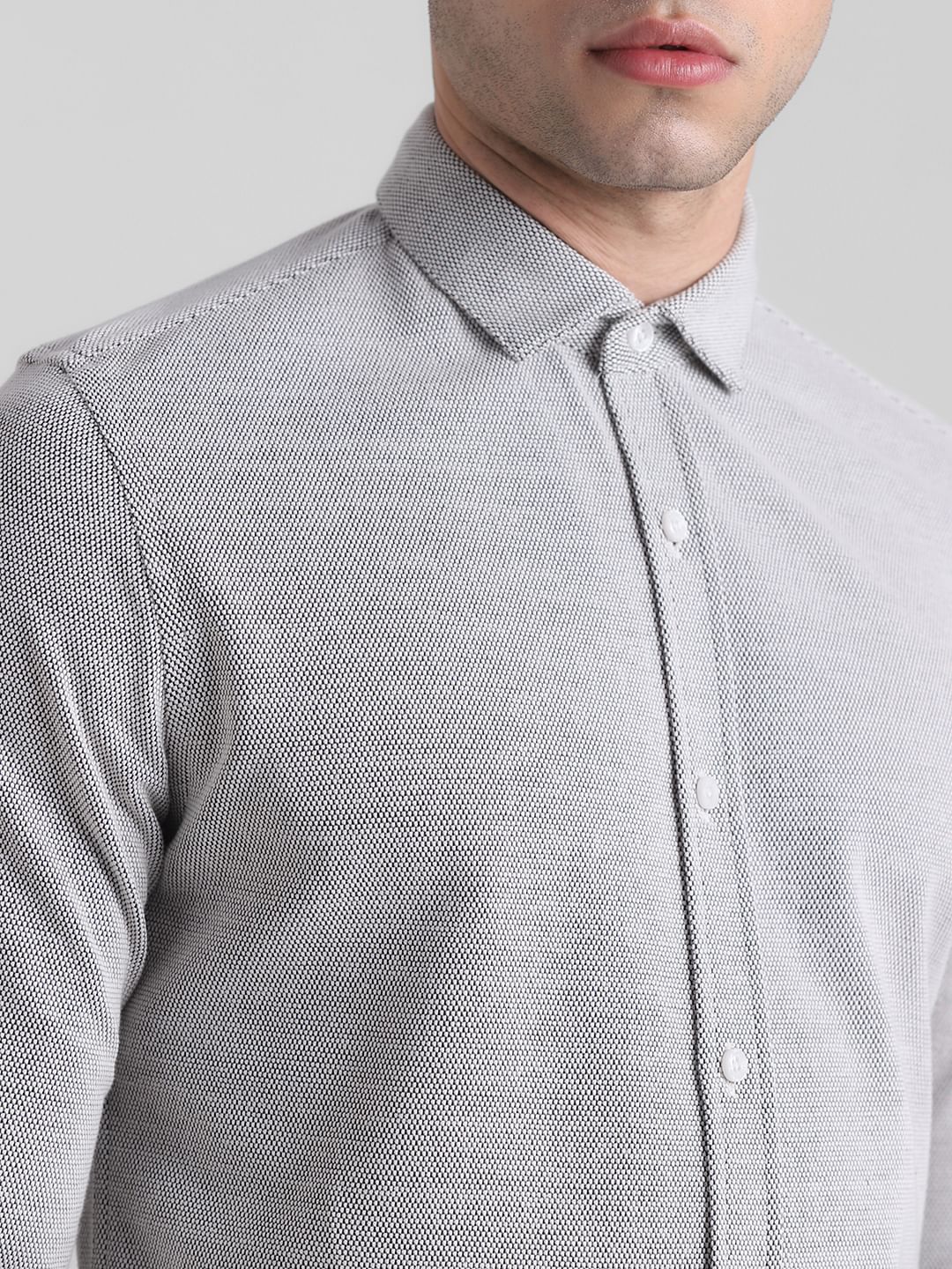 White Slim Fit Full Sleeves Shirt