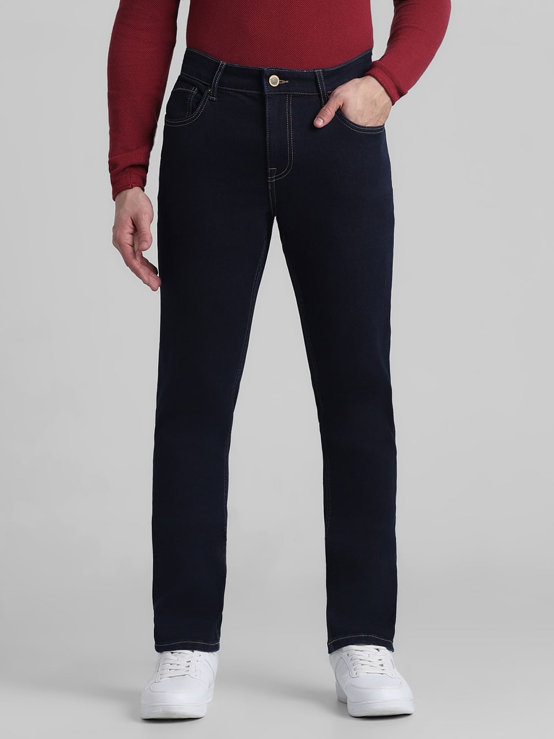 Dark Blue Low Rise Glenn Slim Fit Jeans
