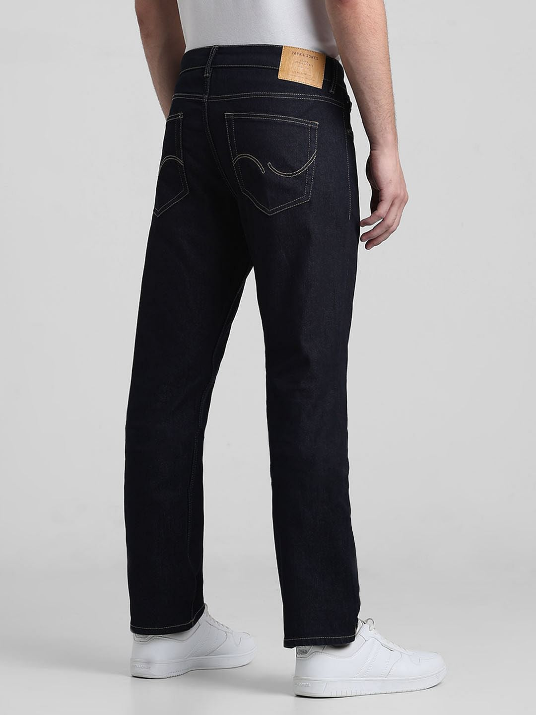 Dark Blue Mid Rise Clark Regular Fit Jeans