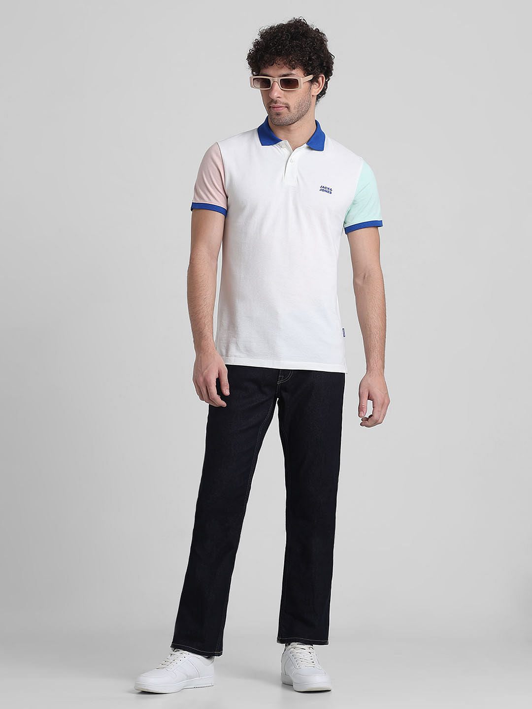 Dark Blue Mid Rise Clark Regular Fit Jeans