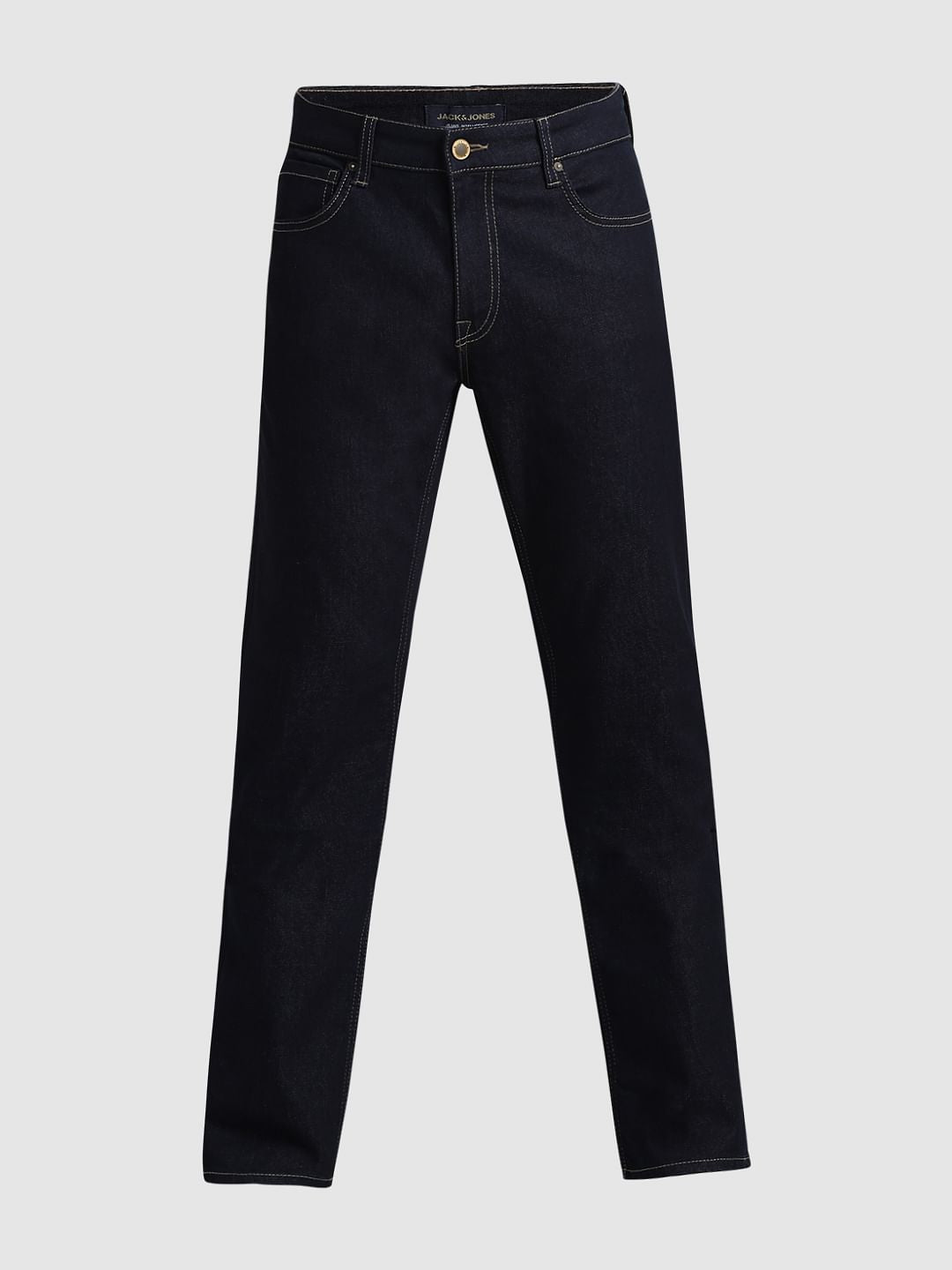 Dark Blue Mid Rise Clark Regular Fit Jeans