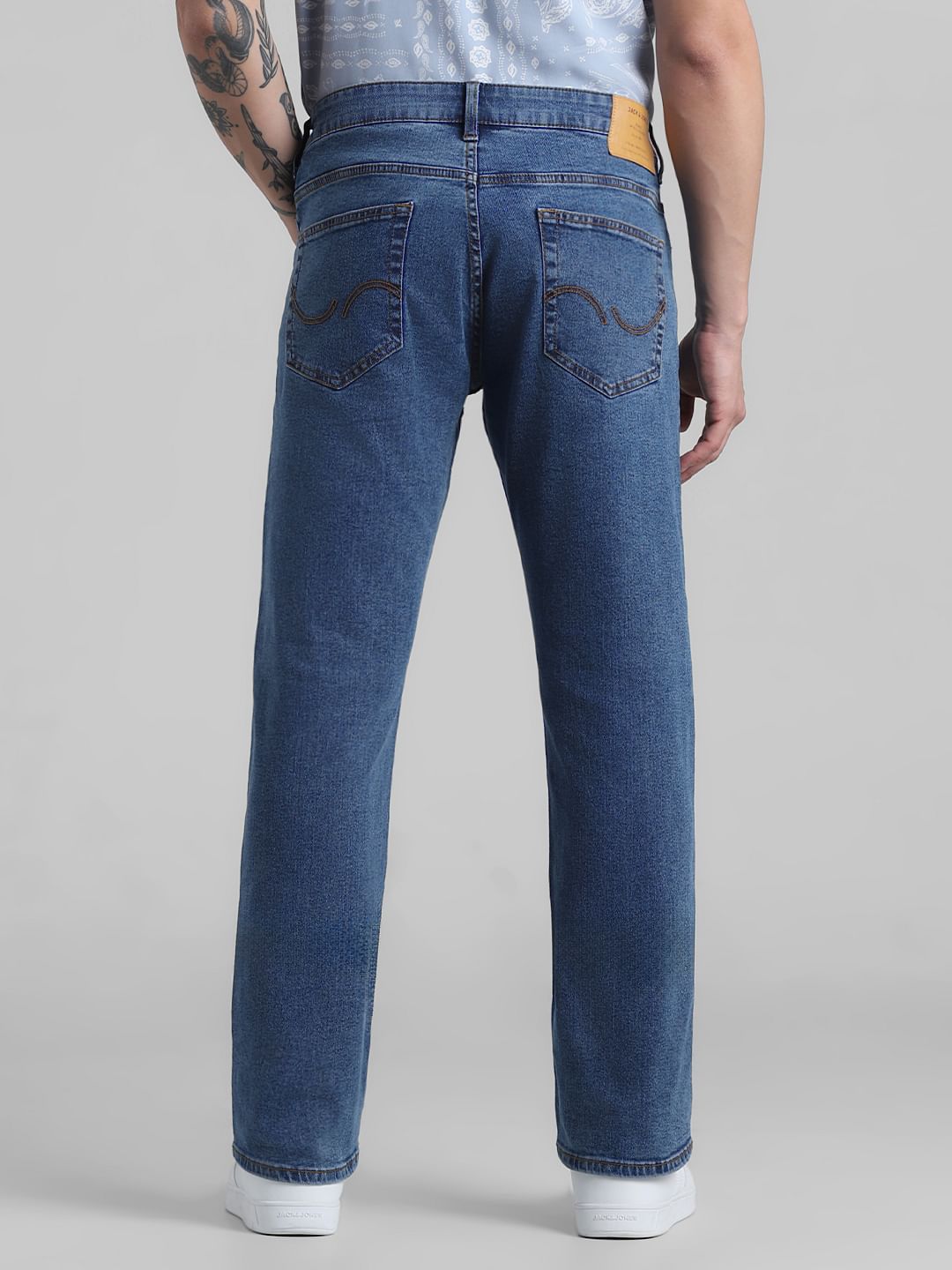 Light Blue Mid Rise Clark Regular Fit Jeans