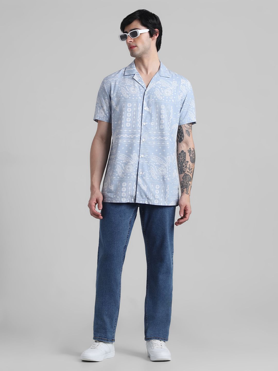 Light Blue Mid Rise Clark Regular Fit Jeans