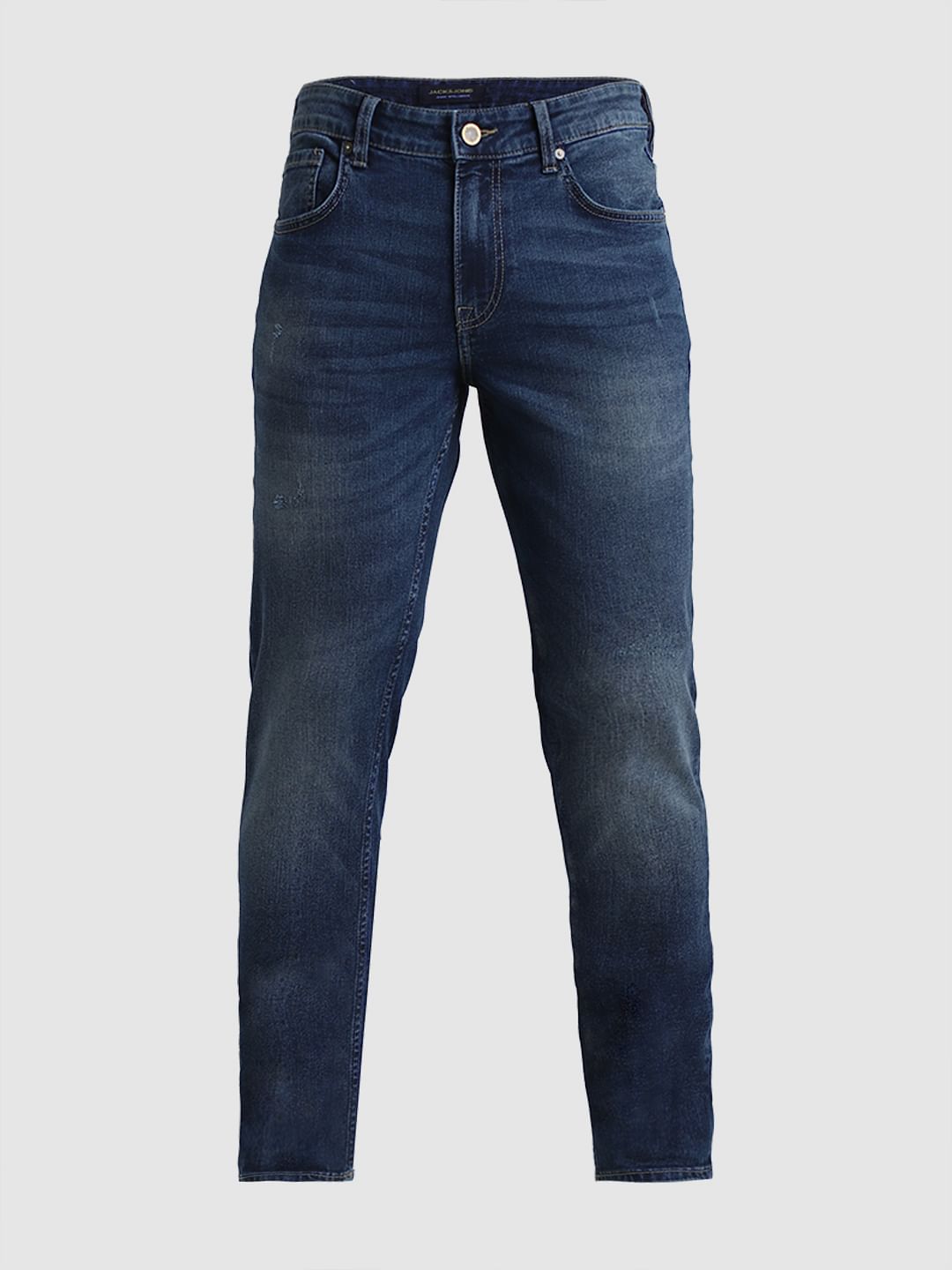 Dark Blue Low Rise Washed Ben Skinny Jeans