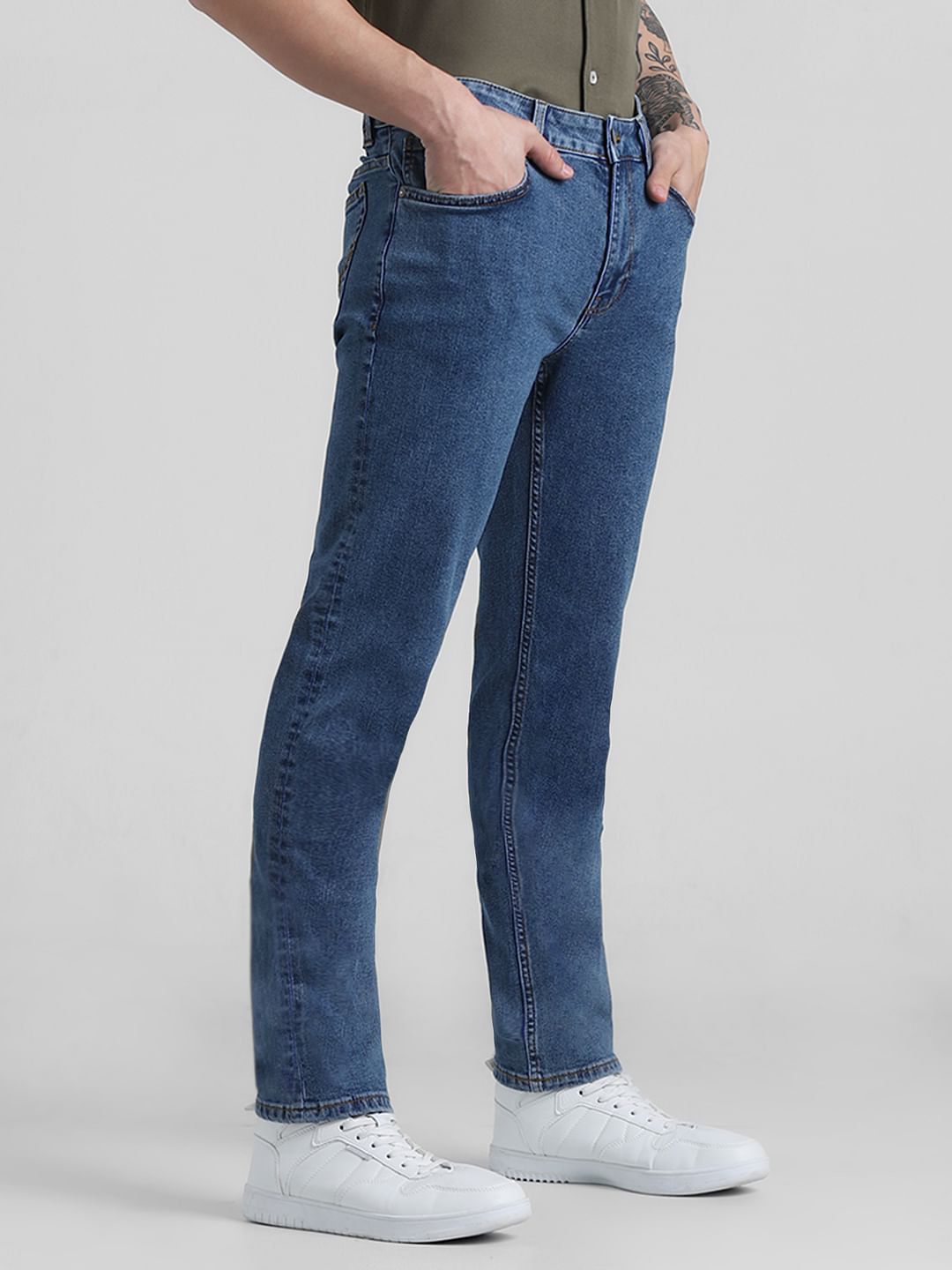 Blue Low Rise Washed Ben Skinny Jeans