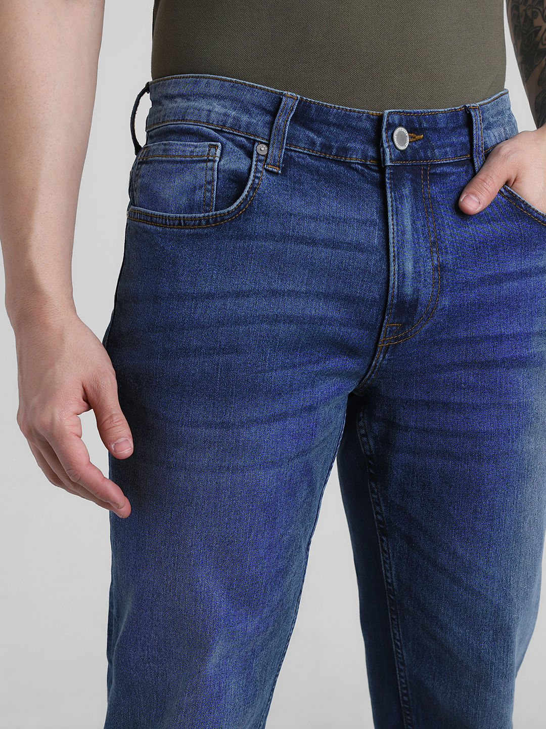 Light Blue Low Rise Washed Ben Skinny Jeans