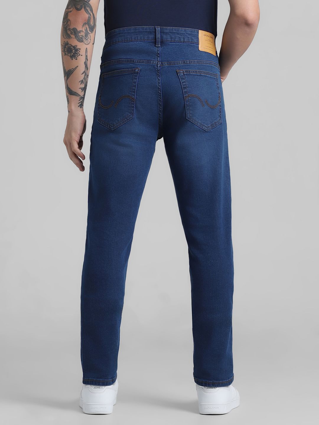 Dark Blue Low Rise Washed Ben Skinny Jeans