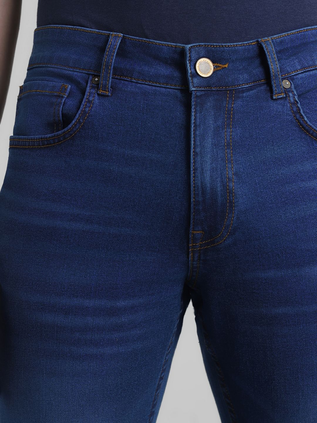 Dark Blue Low Rise Washed Ben Skinny Jeans