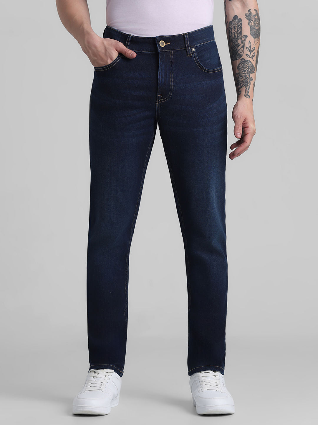 Blue Low Rise Glenn Slim Fit Jeans