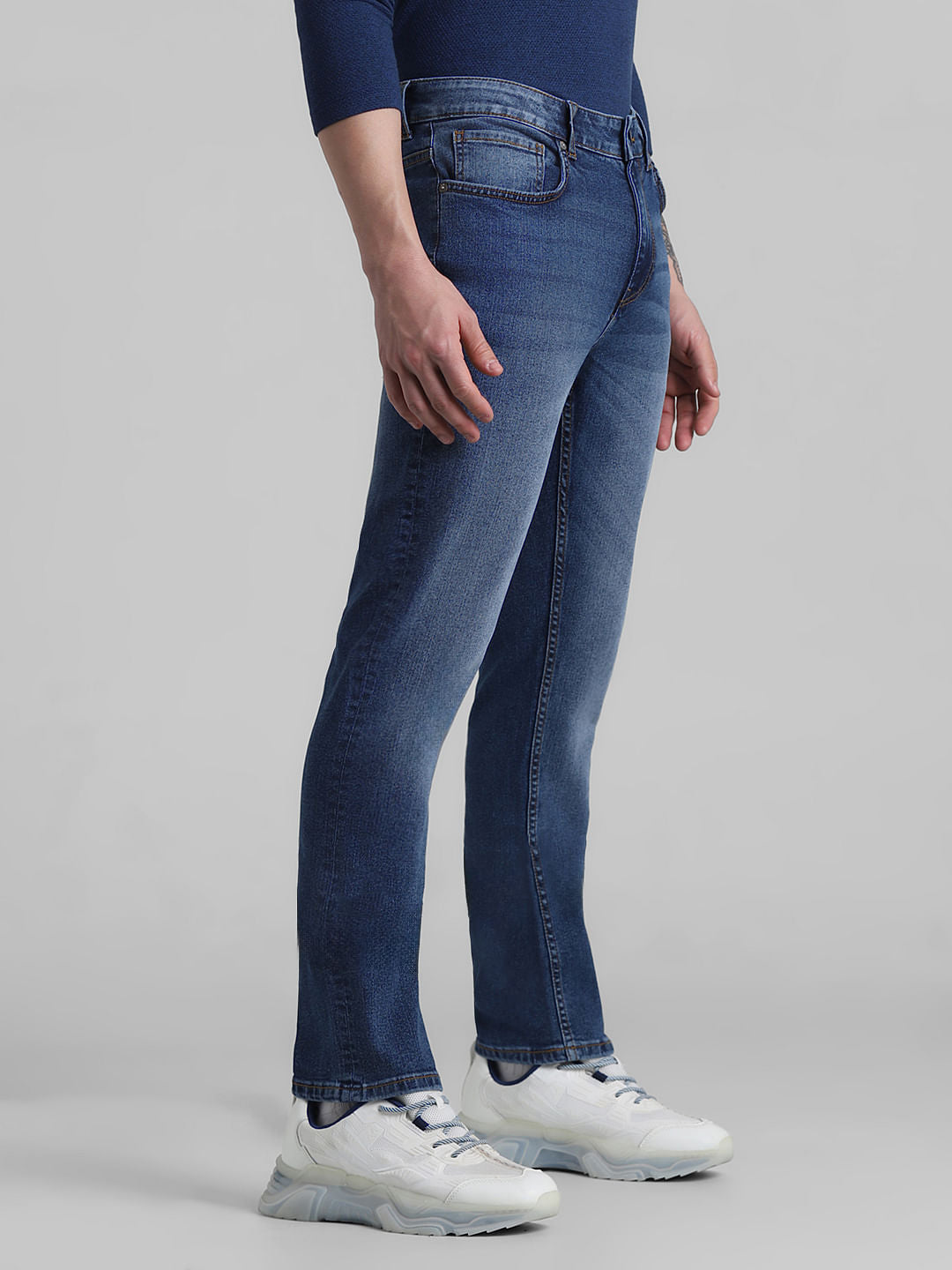 Blue Low Rise Washed Ben Skinny Jeans