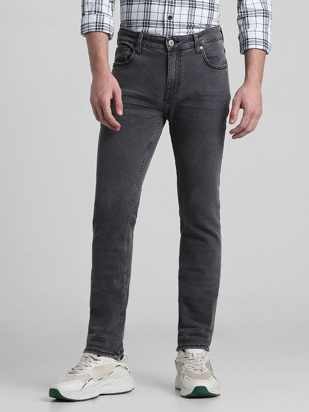 Grey Low Rise Ben Skinny Fit Jeans