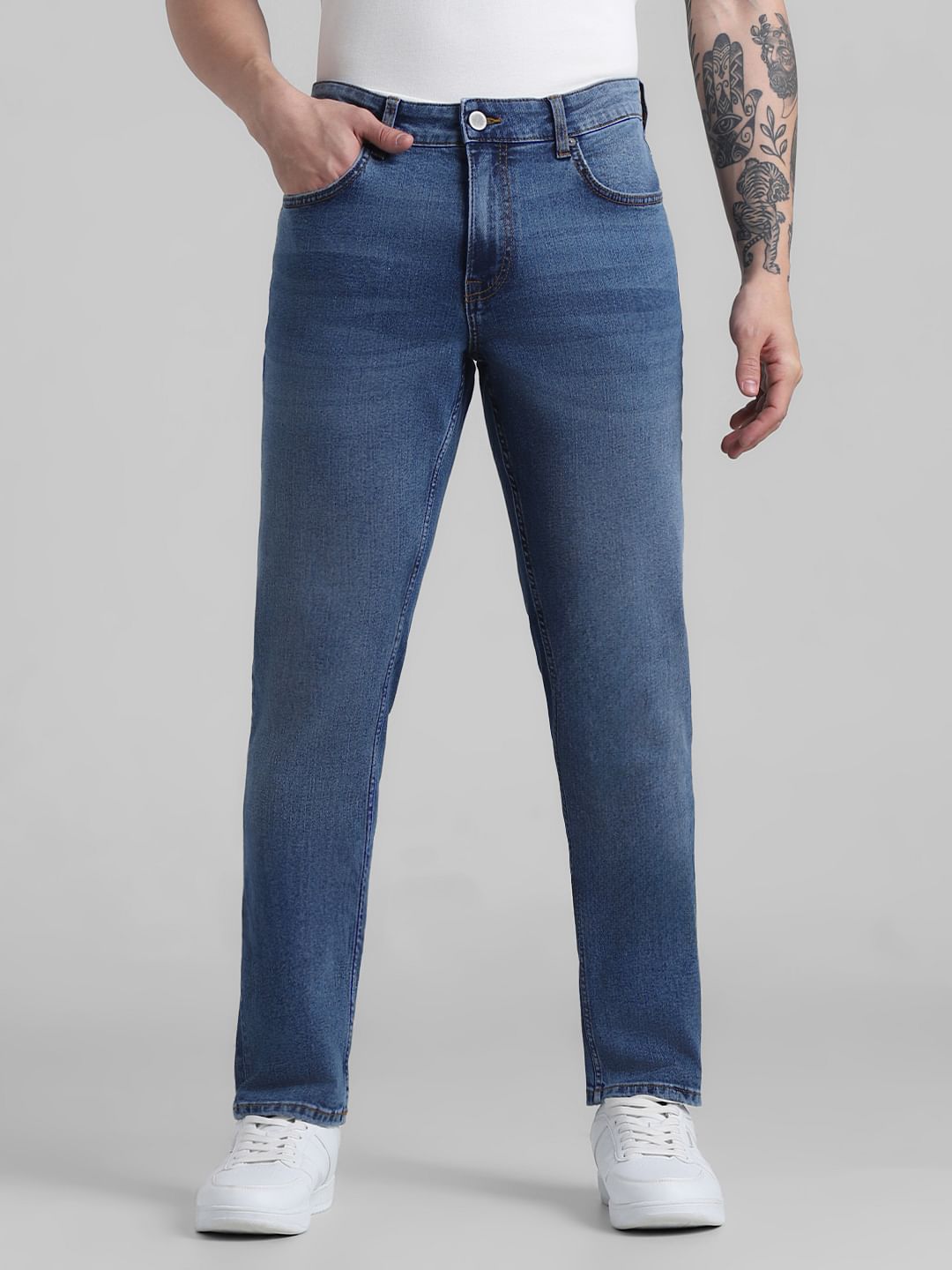 Light Blue Low Rise Washed Ben Skinny Jeans
