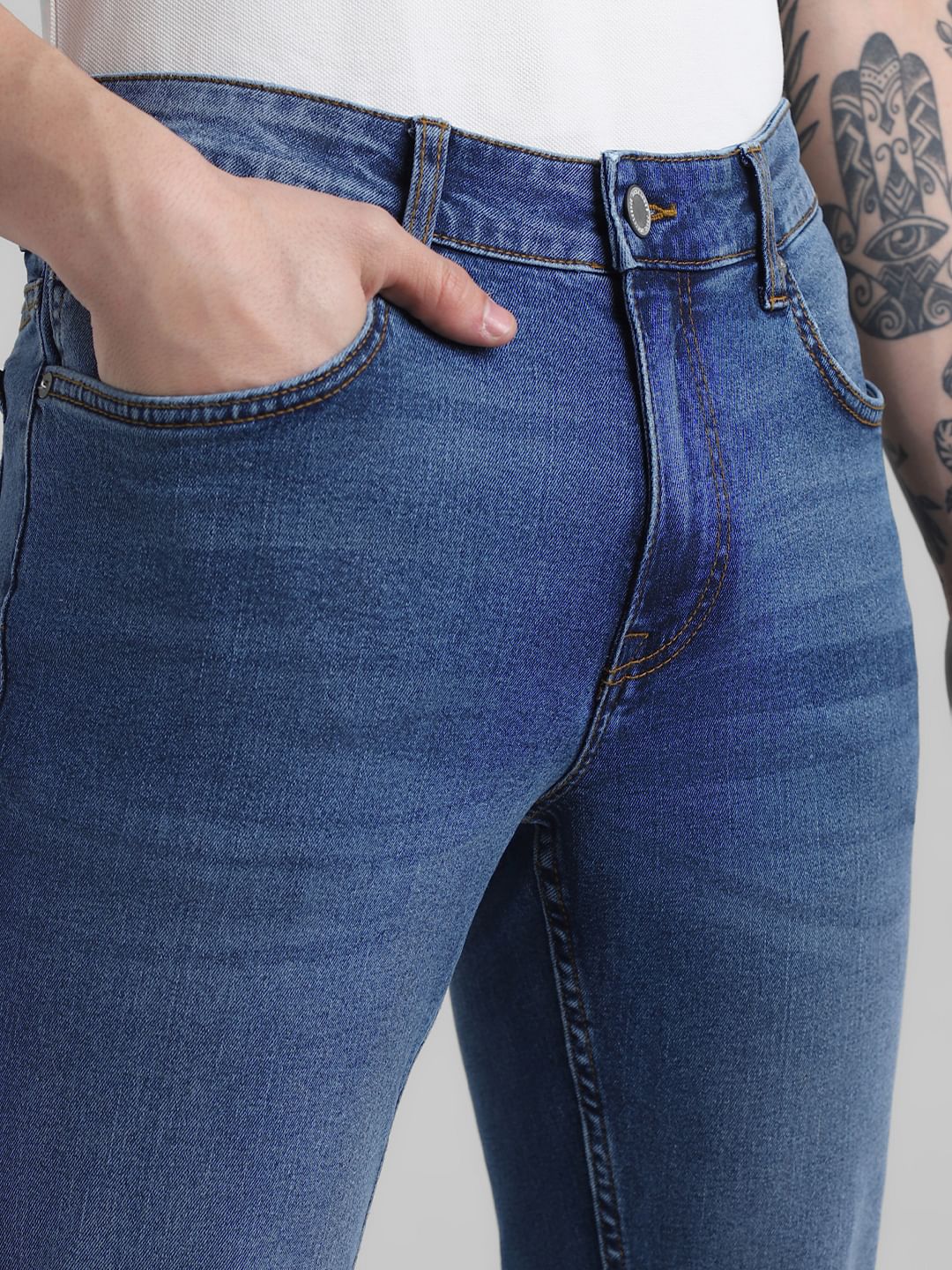 Light Blue Low Rise Washed Ben Skinny Jeans