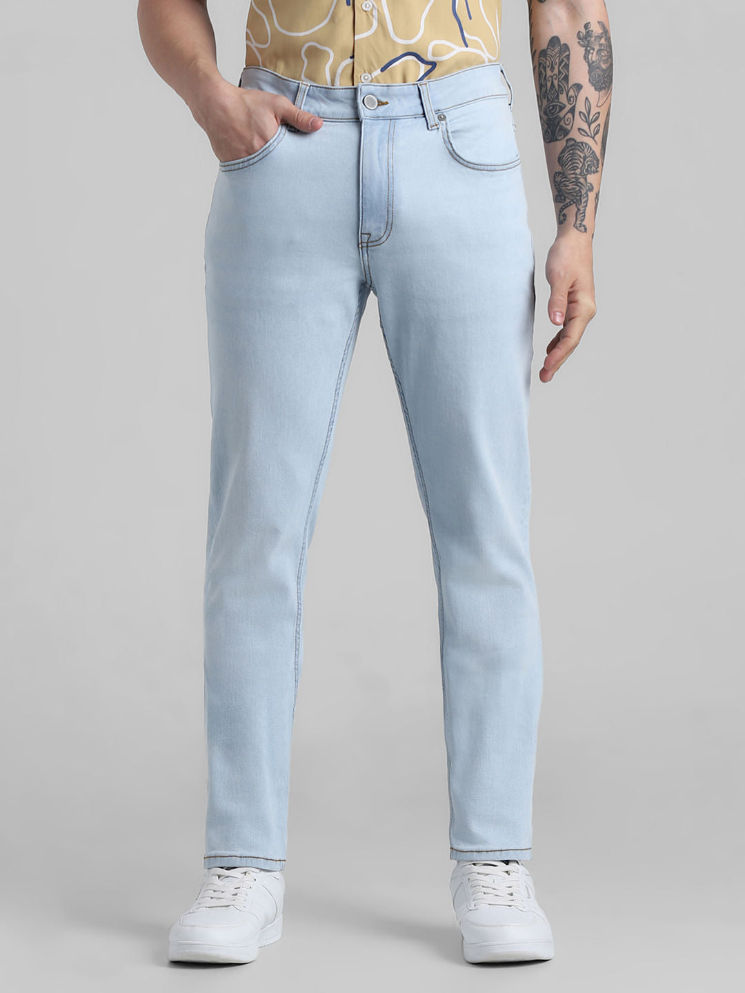 Light Blue Low Rise Washed Ben Skinny Jeans