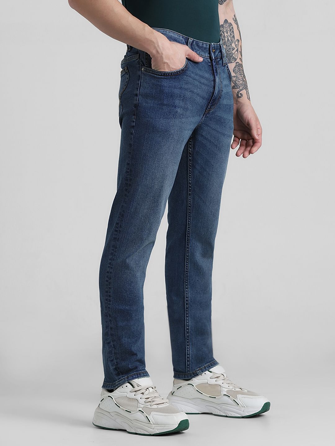 Blue Low Rise Washed Ben Skinny Jeans