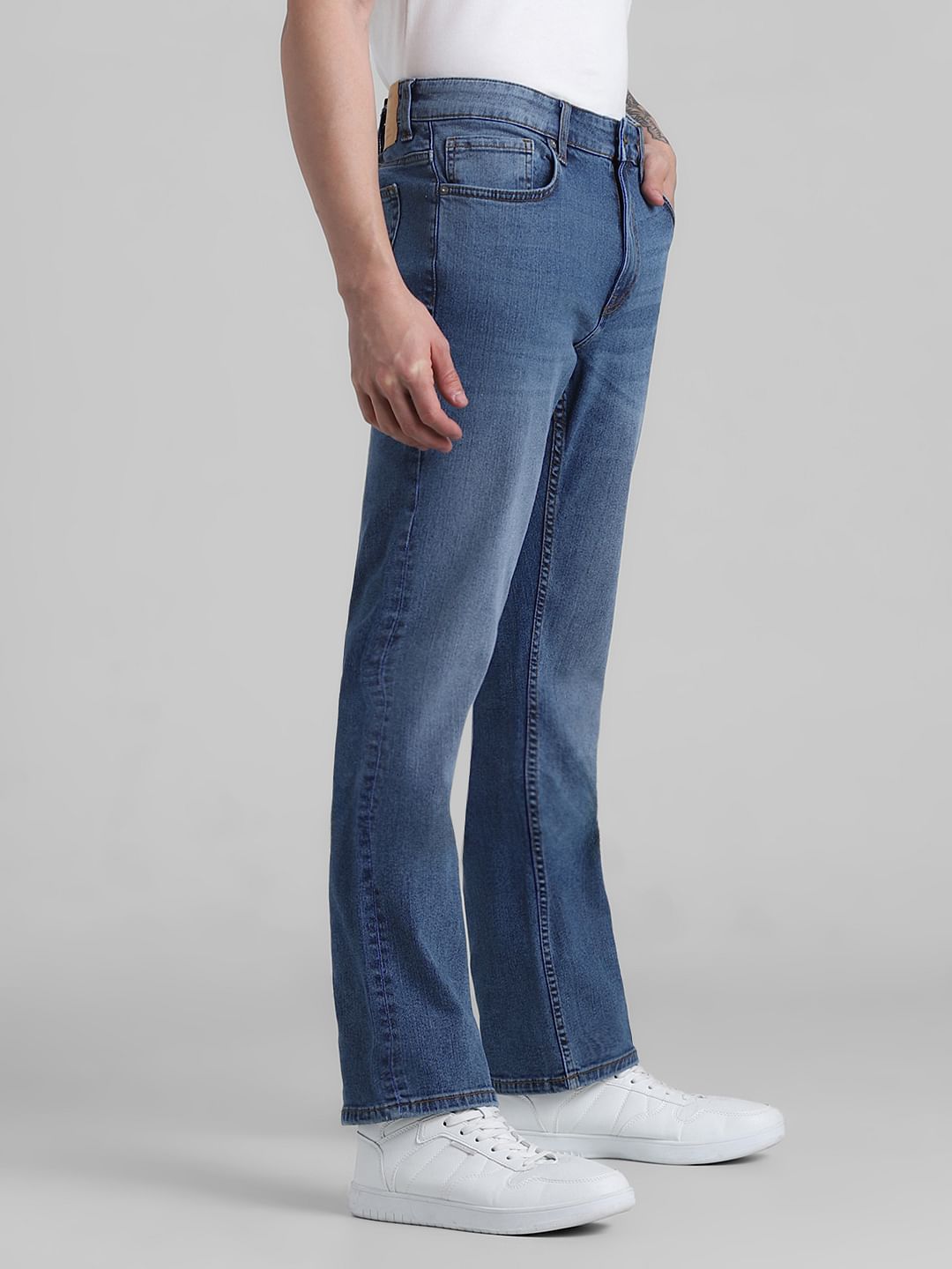 Light Blue Mid Rise Clark Regular Fit Jeans