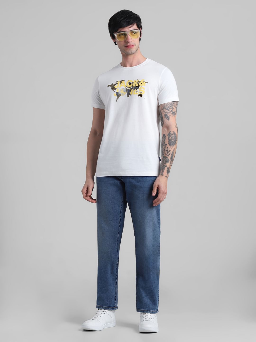 Light Blue Mid Rise Clark Regular Fit Jeans