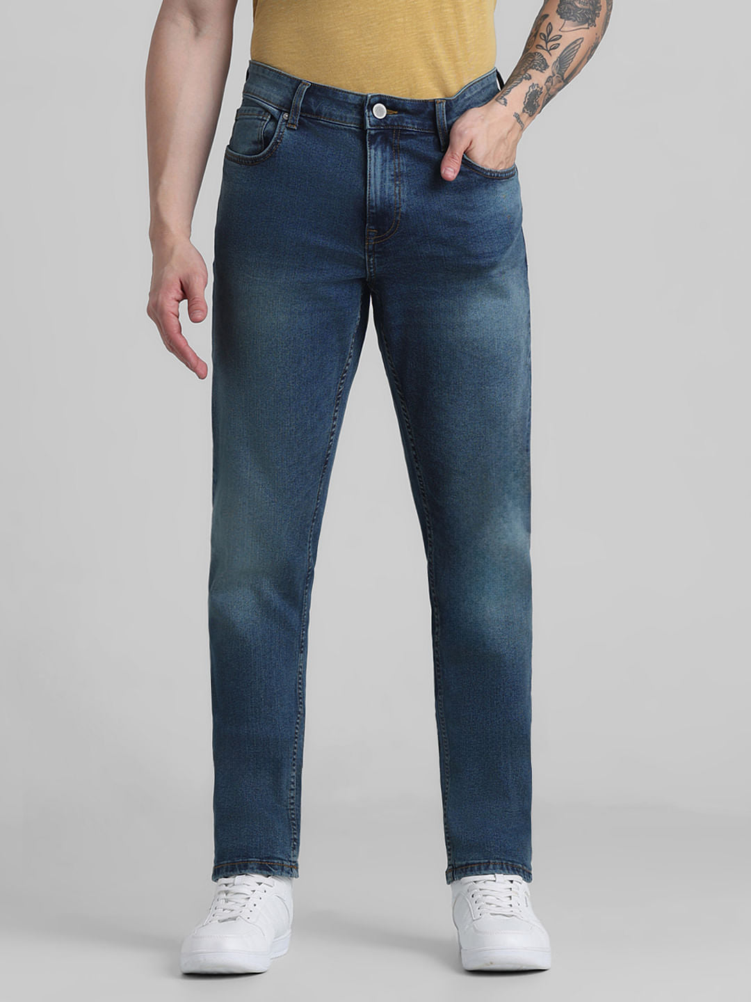 Blue Low Rise Glenn Slim Fit Jeans