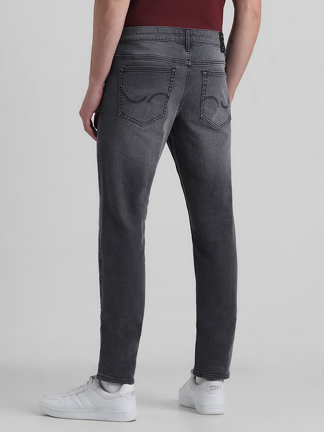 Grey Low Rise Glenn Slim Fit Jeans