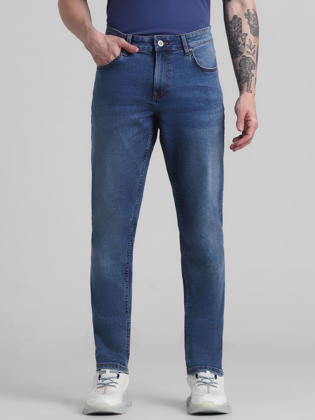 Blue Low Rise Glenn Slim Fit Jeans