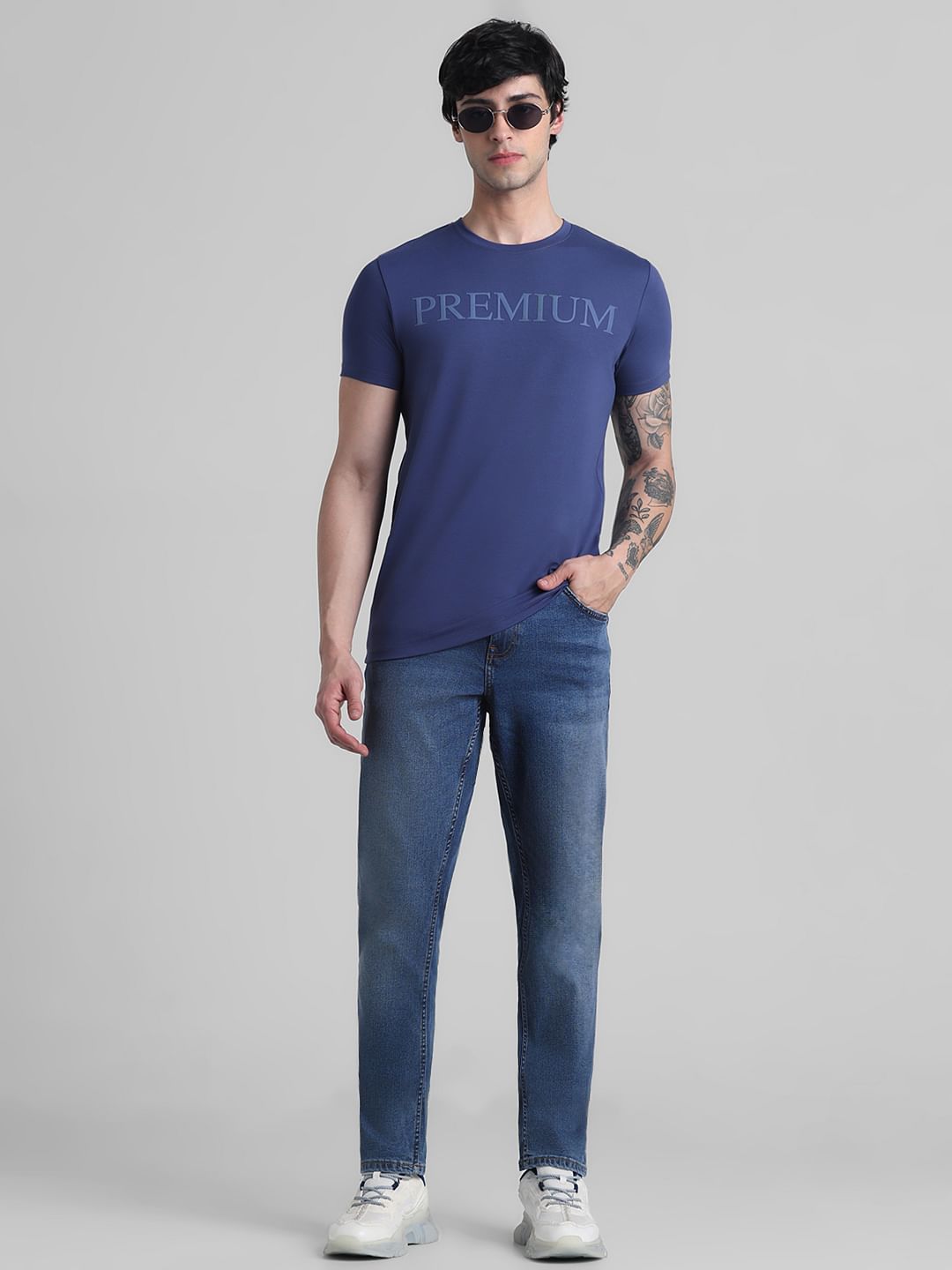 Blue Low Rise Glenn Slim Fit Jeans