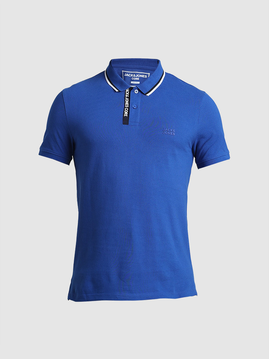 Blue Logo Text Detail Polo