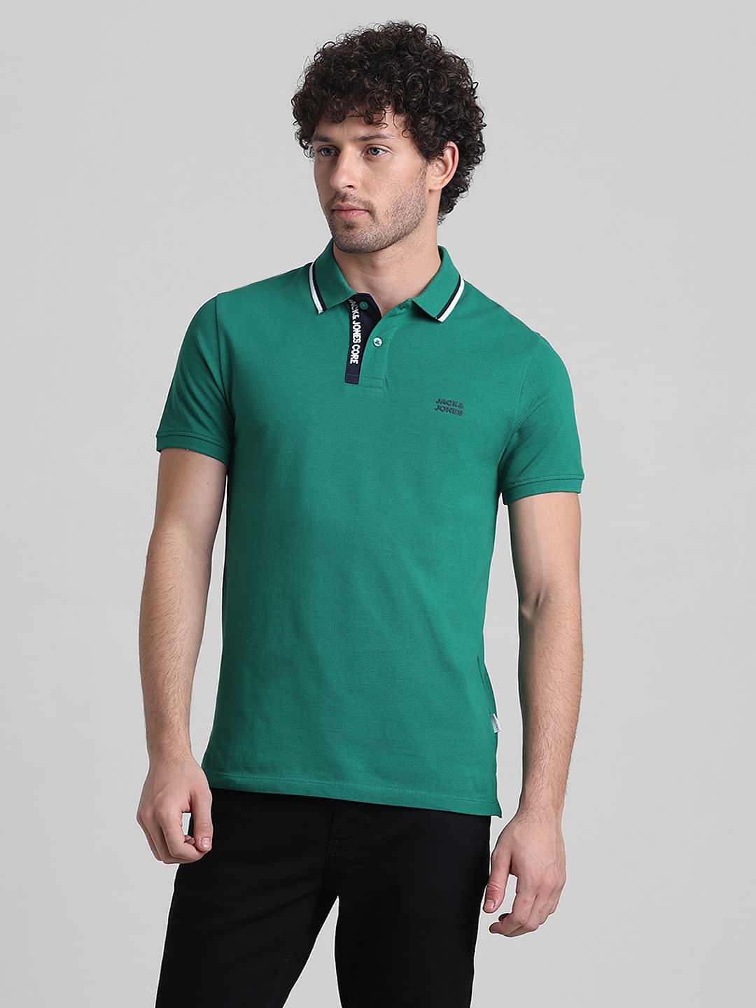 Green Logo Text Detail Polo