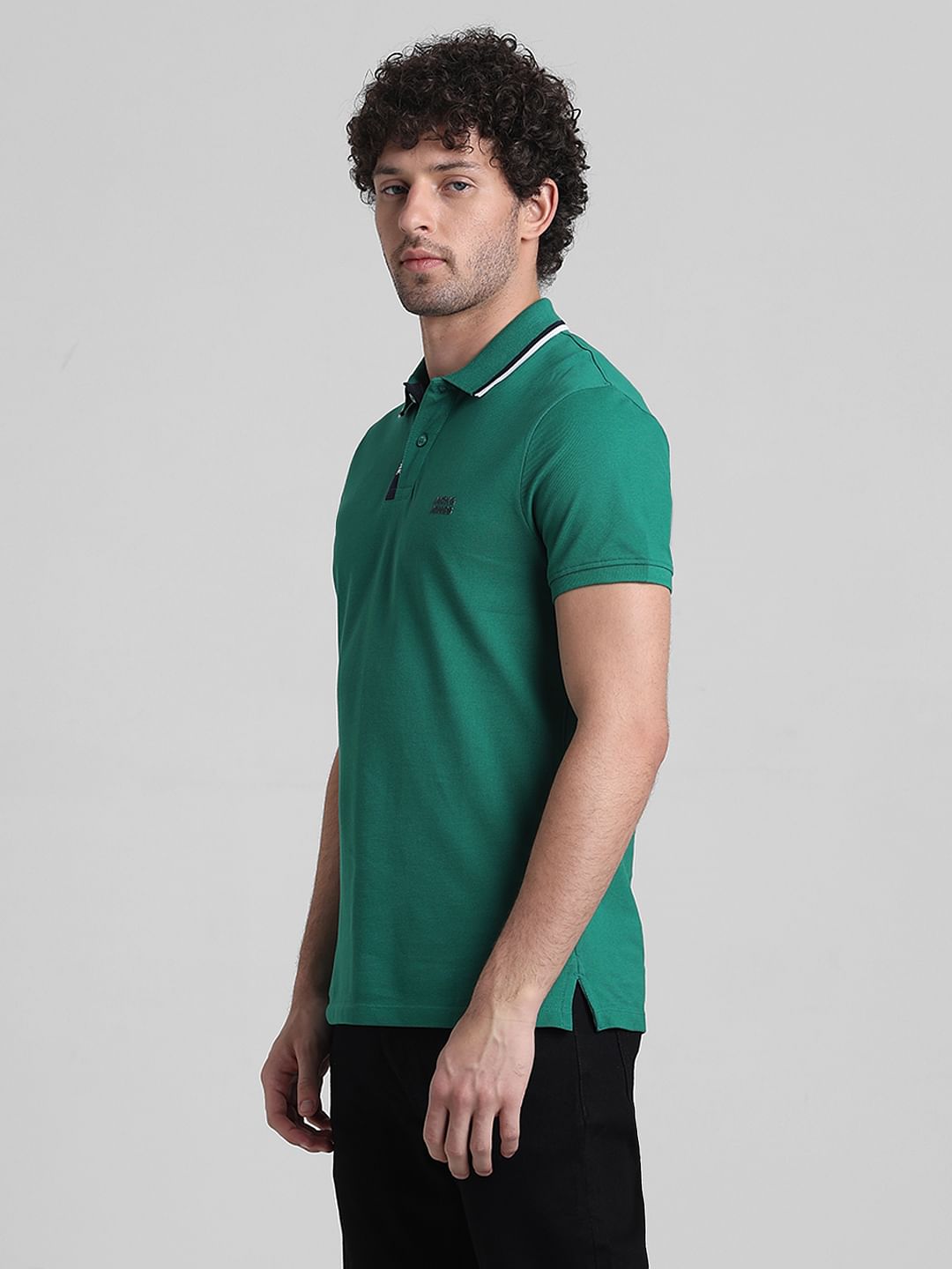 Green Logo Text Detail Polo