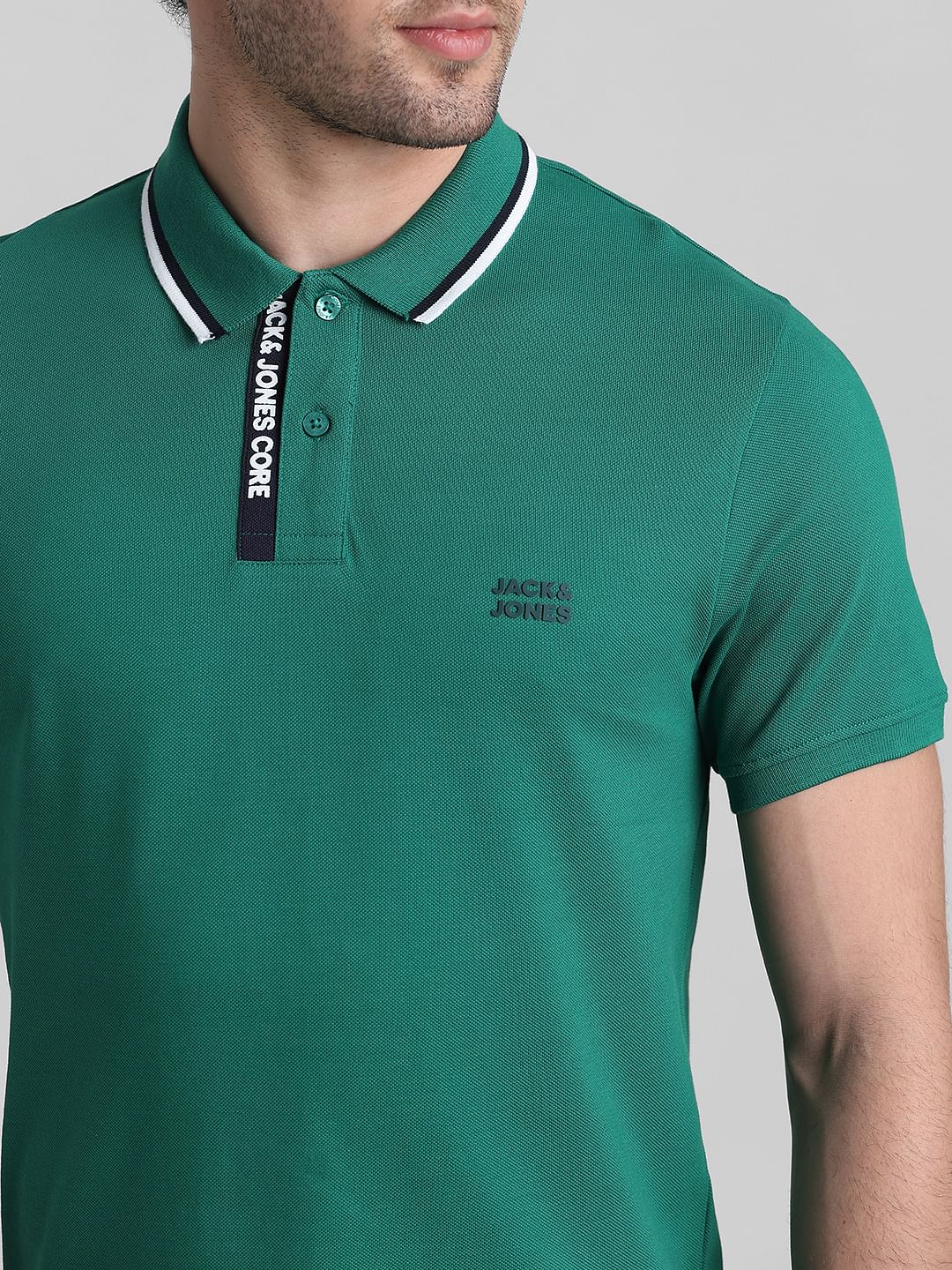 Green Logo Text Detail Polo