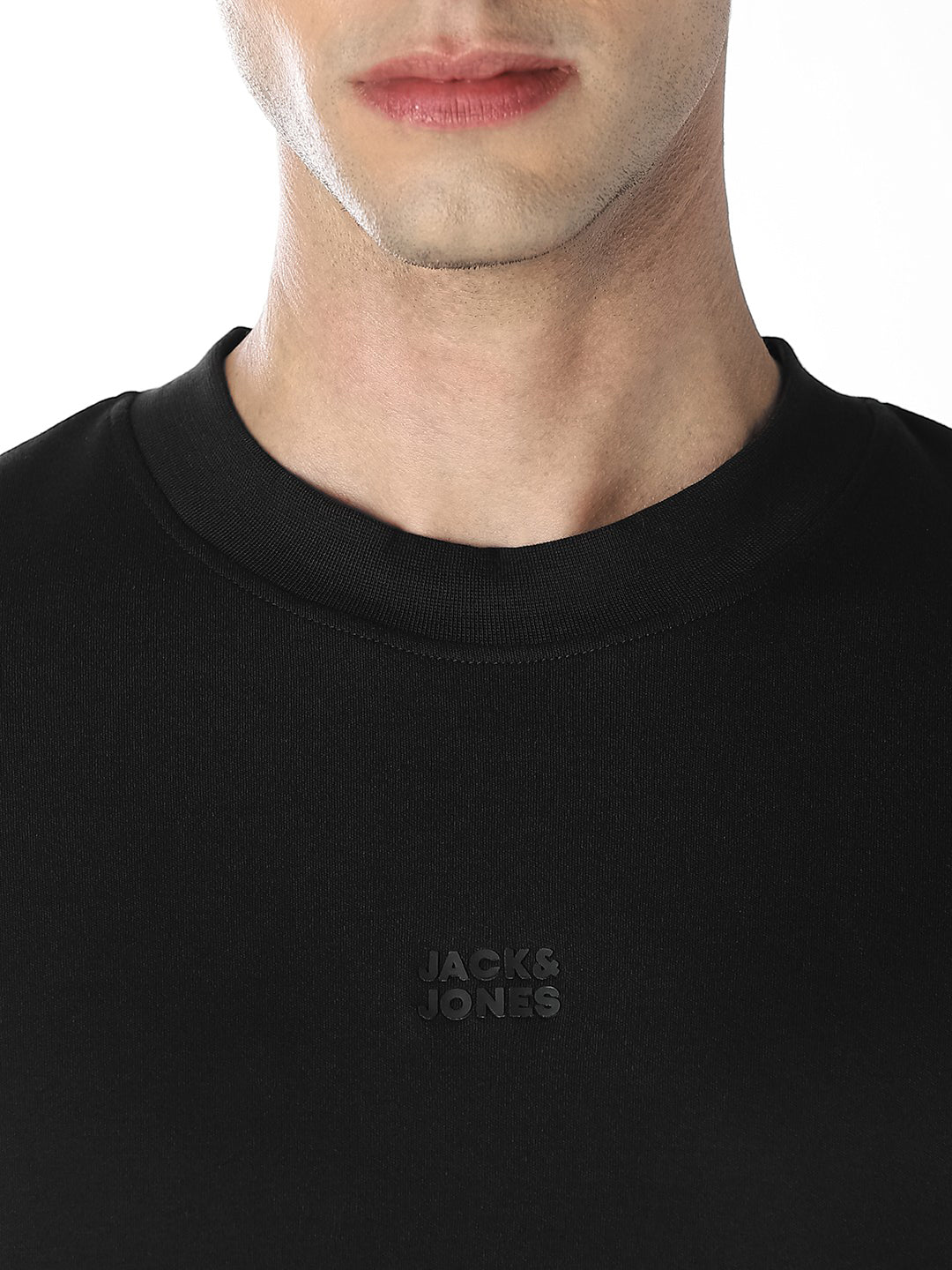 Black Logo Print Crew Neck Oversized T-shirt