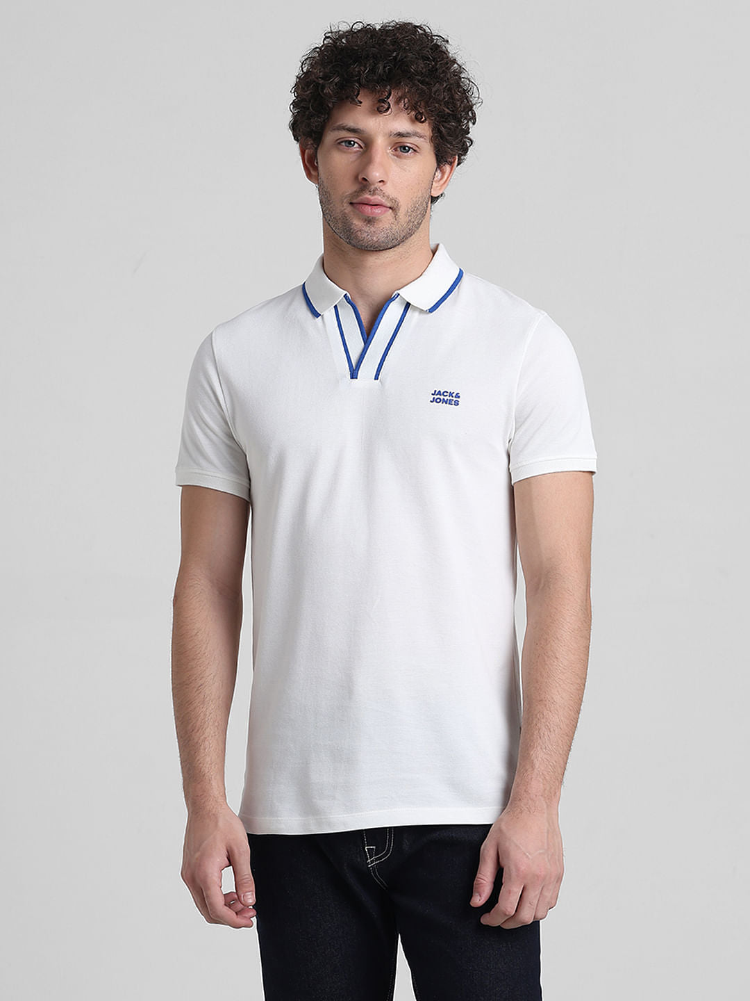 White Cotton Polo T-shirt