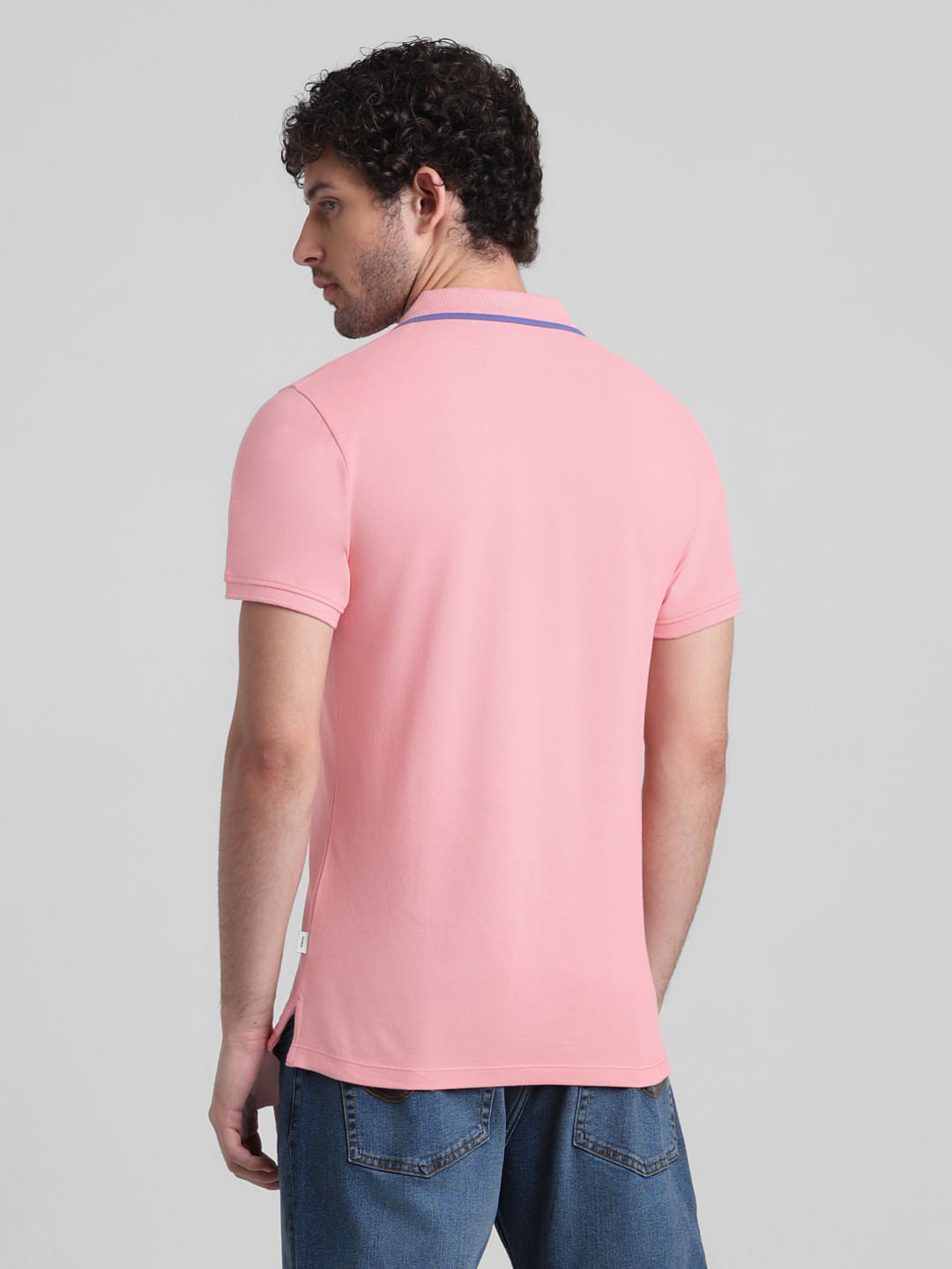 Pink Cotton Polo T-shirt