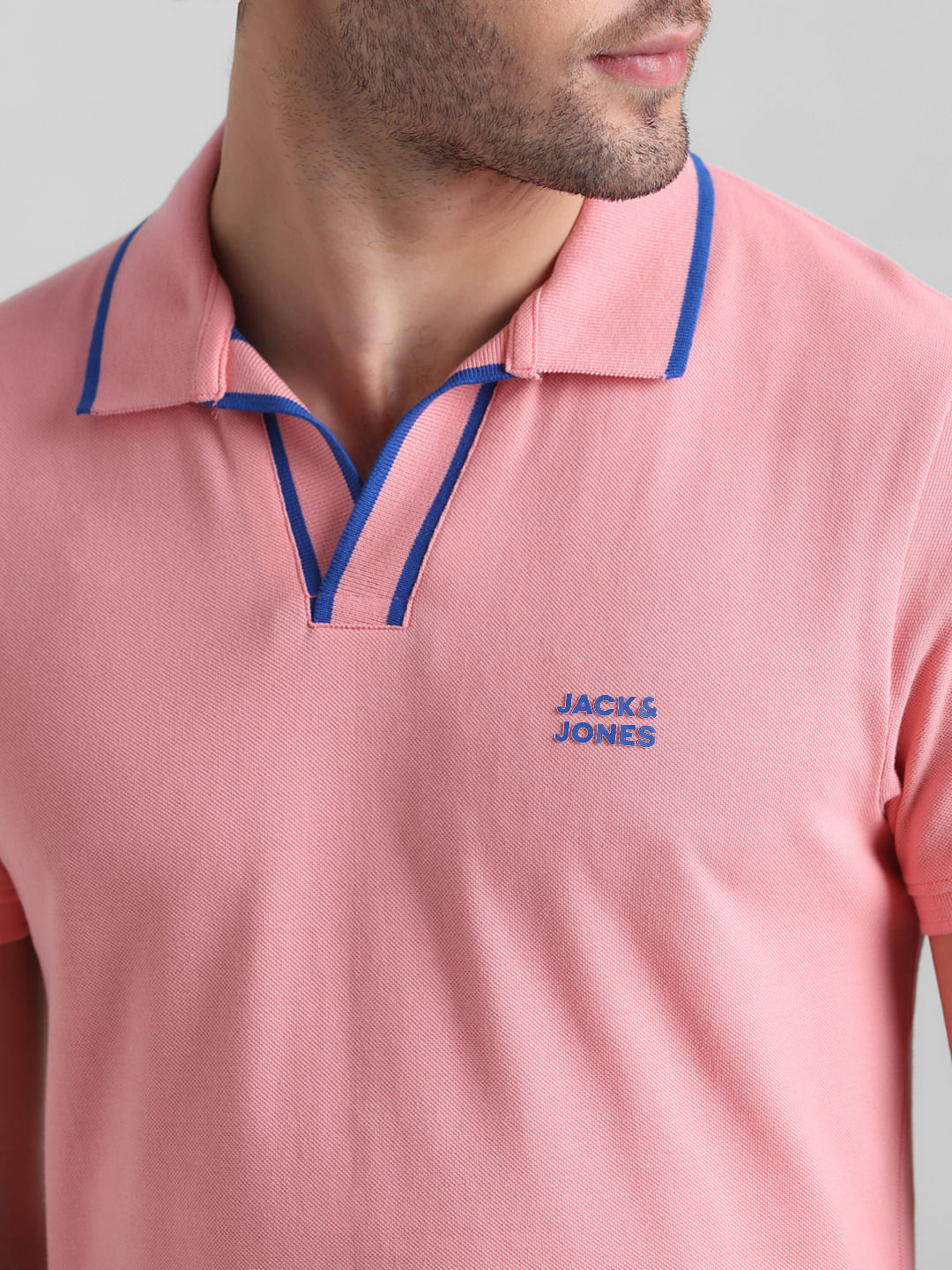 Pink Cotton Polo T-shirt