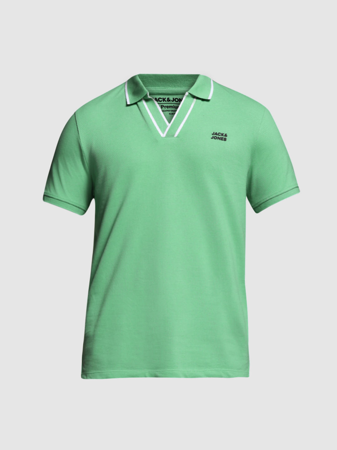 Green Contrast Tipping Polo