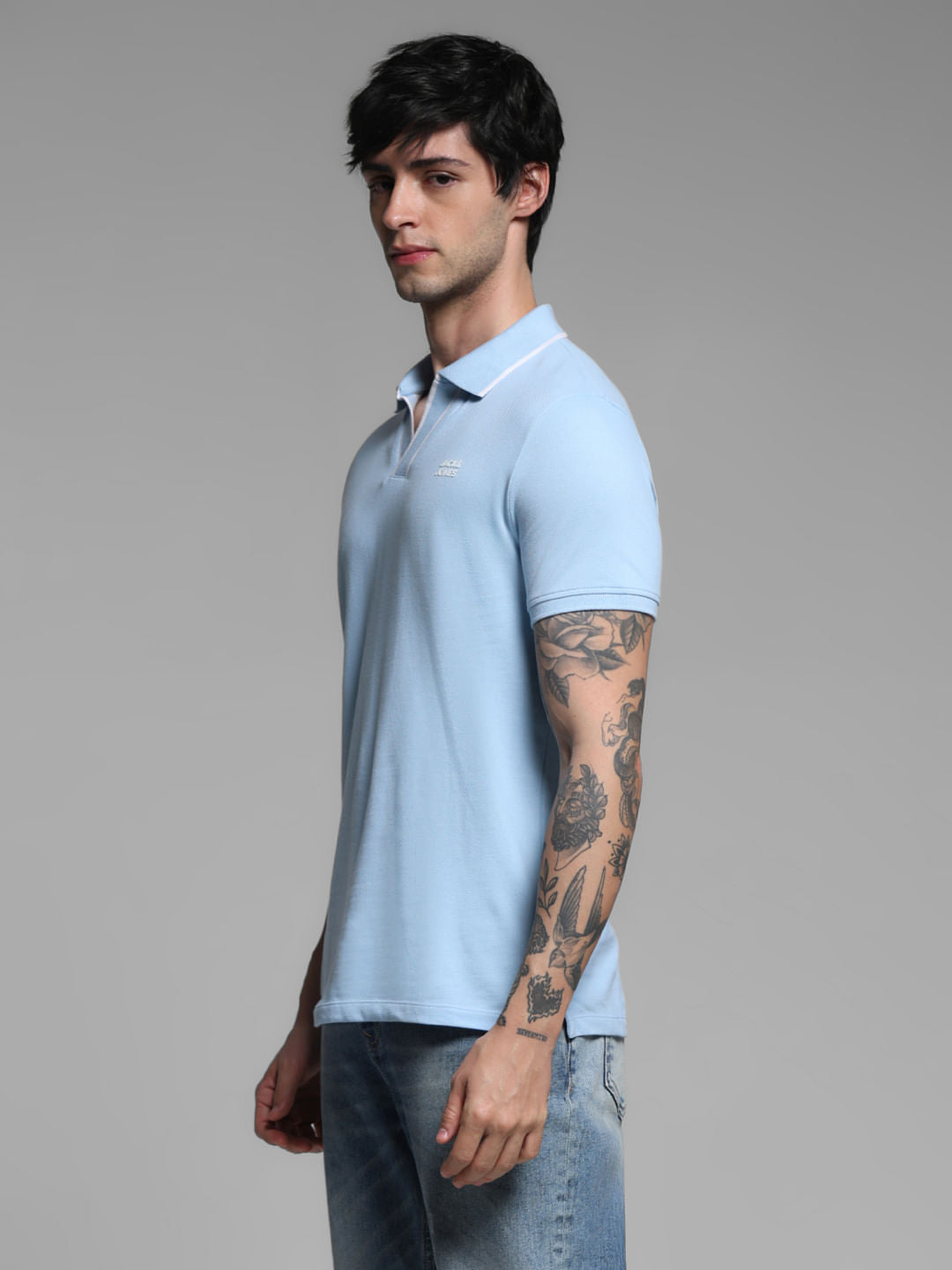Blue Contrast Tipping Polo