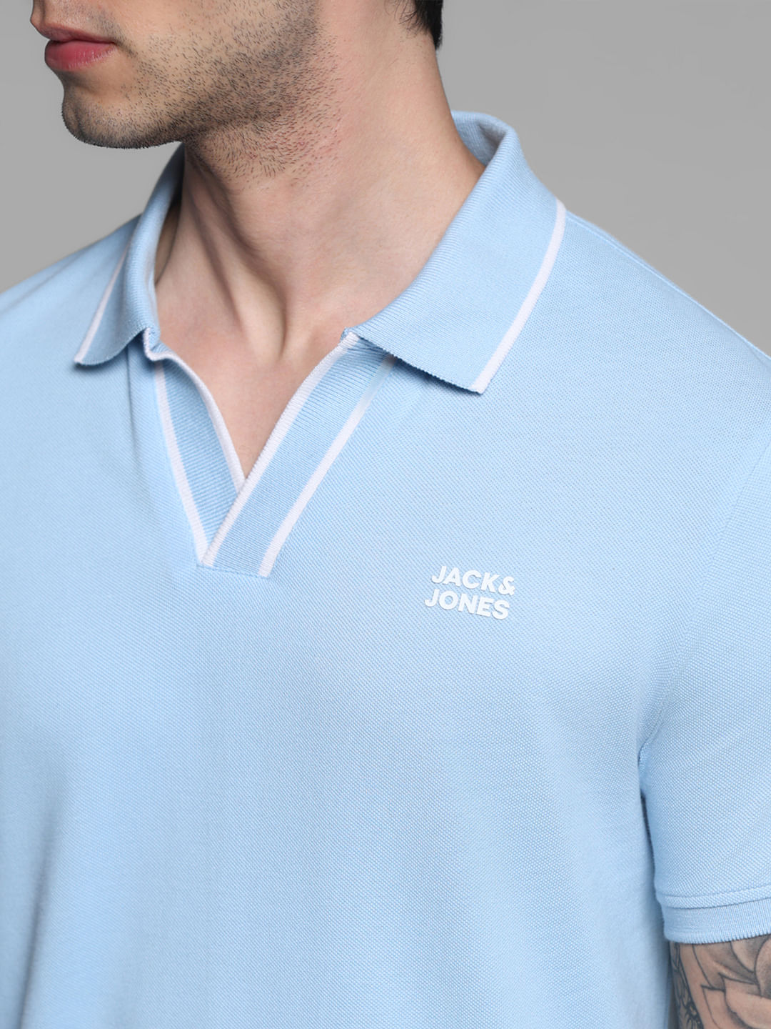 Blue Contrast Tipping Polo