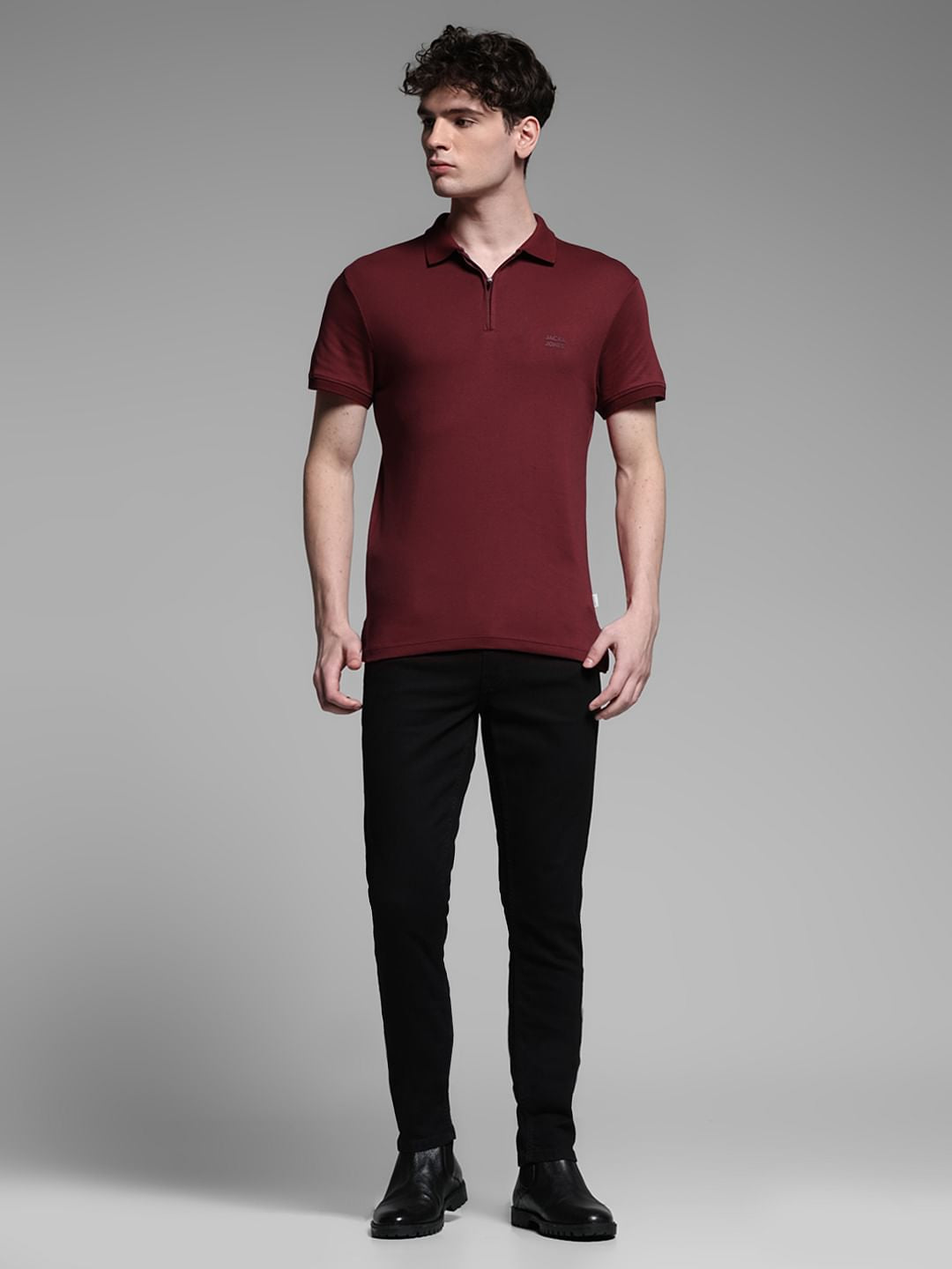 JACK7&JONES RED POLO T-SHIRT