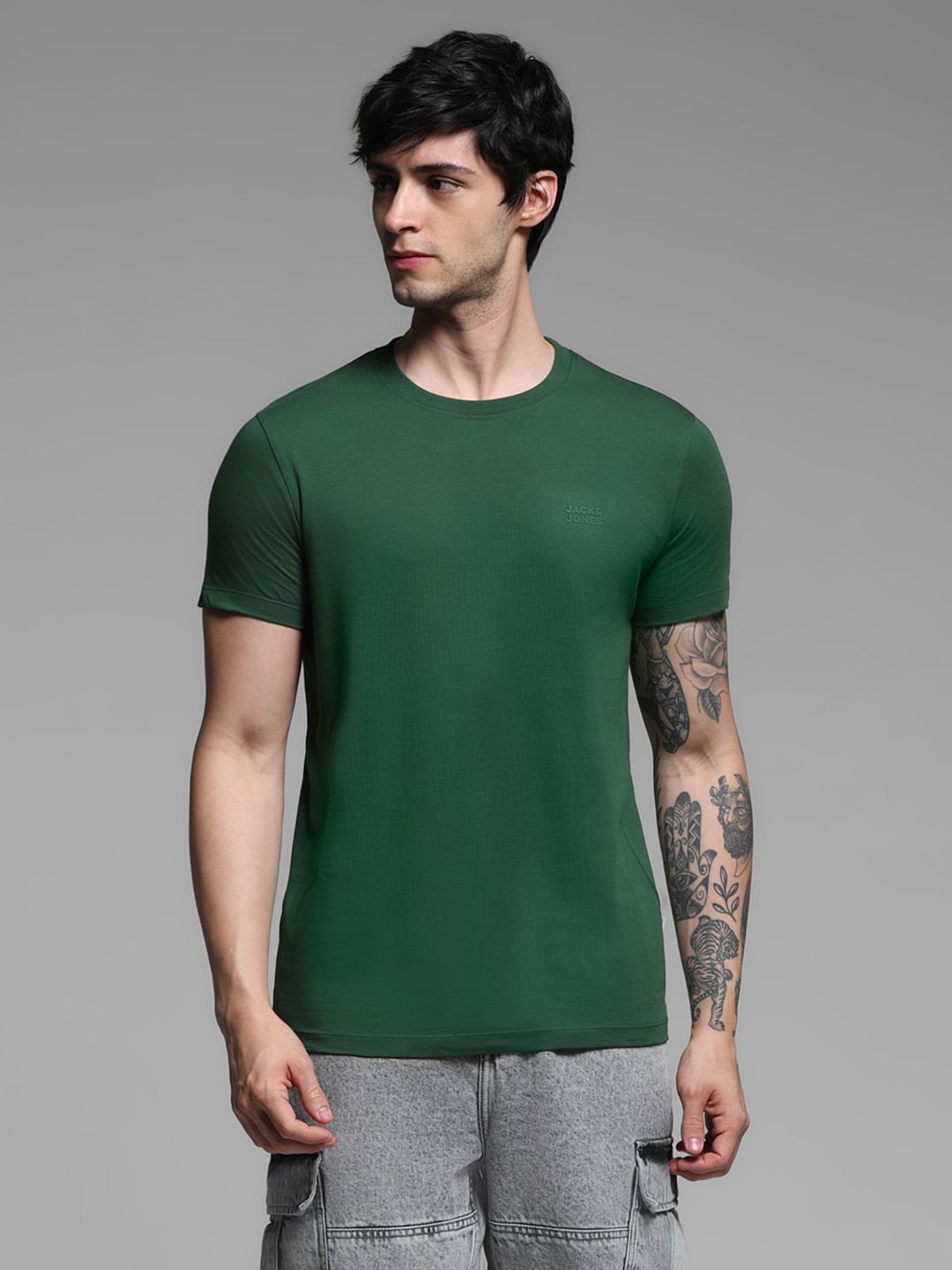 Dark Green Cotton T-Shirt